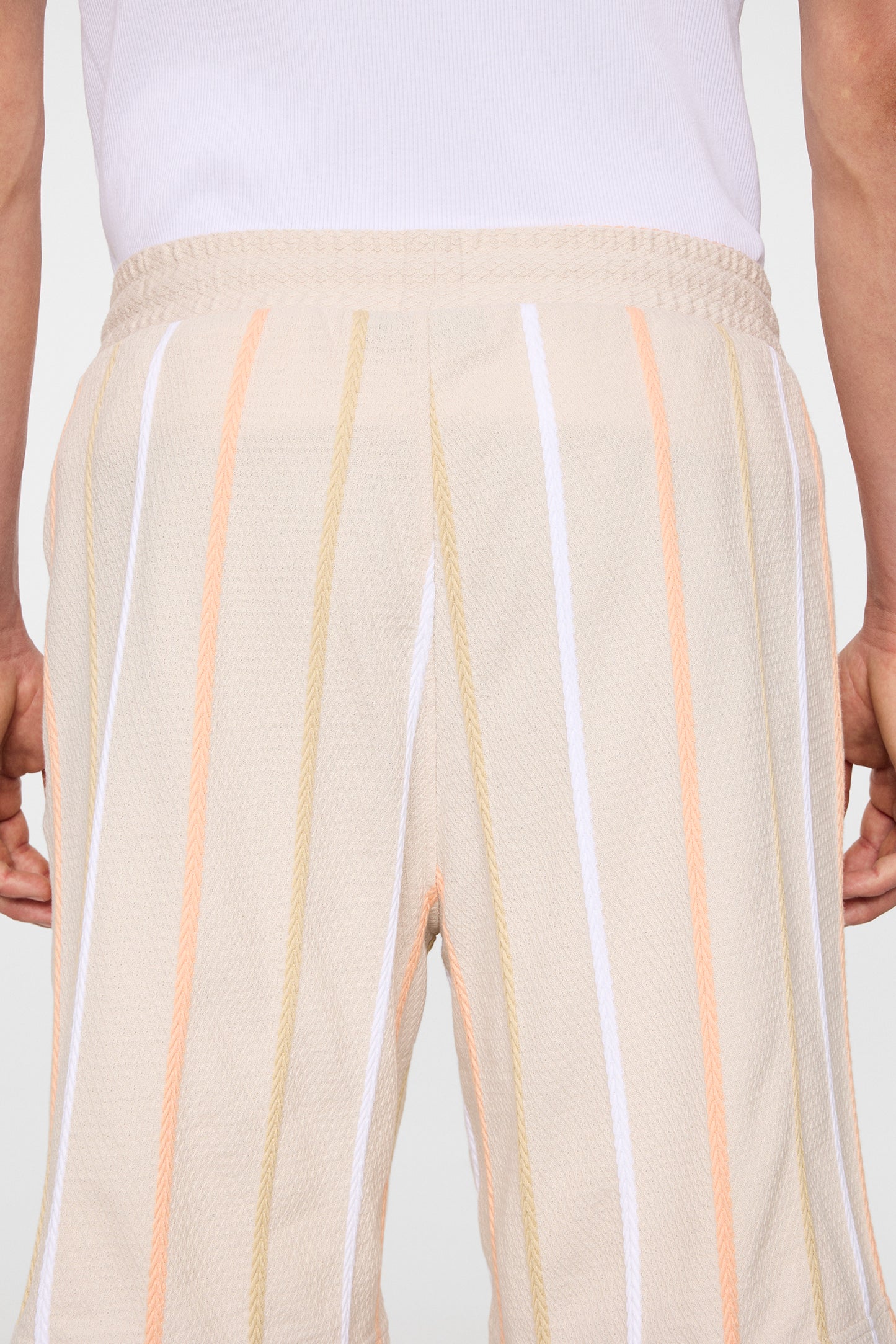Simon Stripe Shorts in Moonbeam by J.Lindeberg