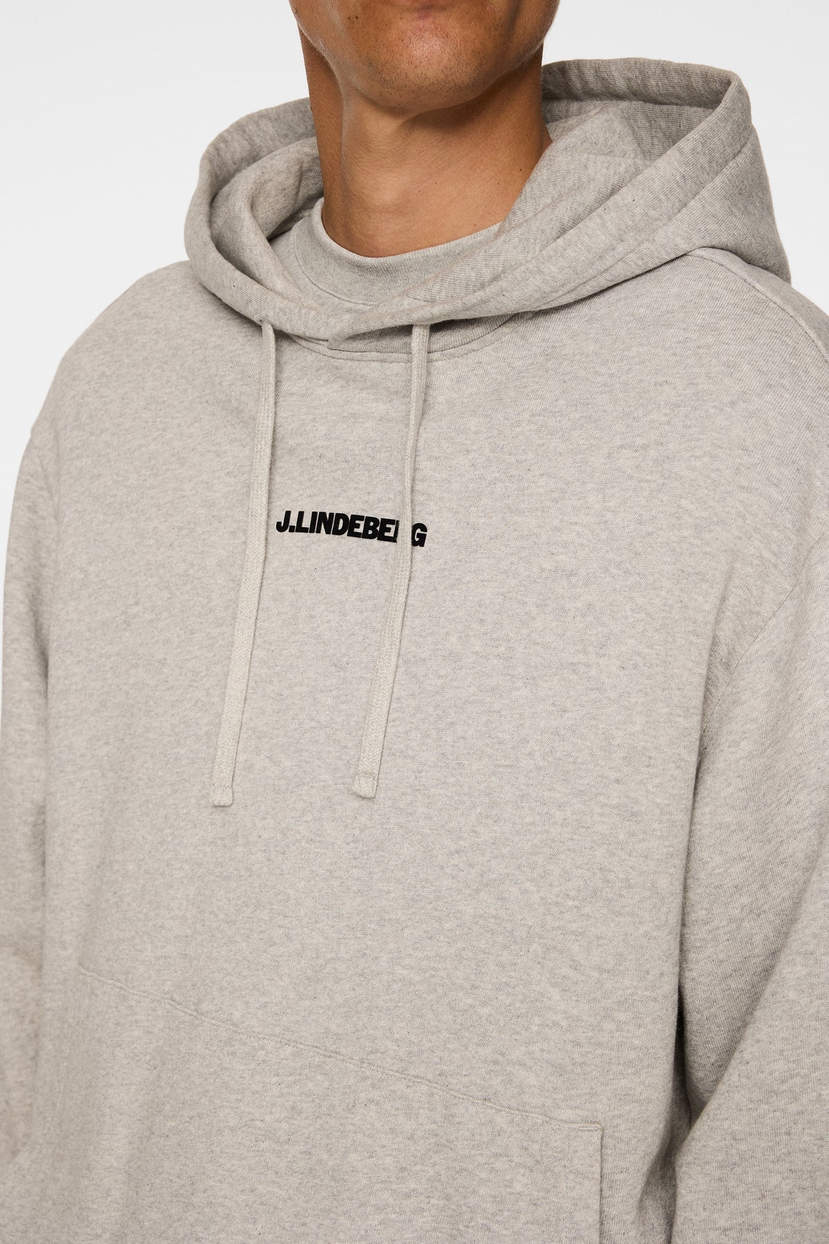 Callan Hoodie in Light Grey Melange by J.Lindeberg