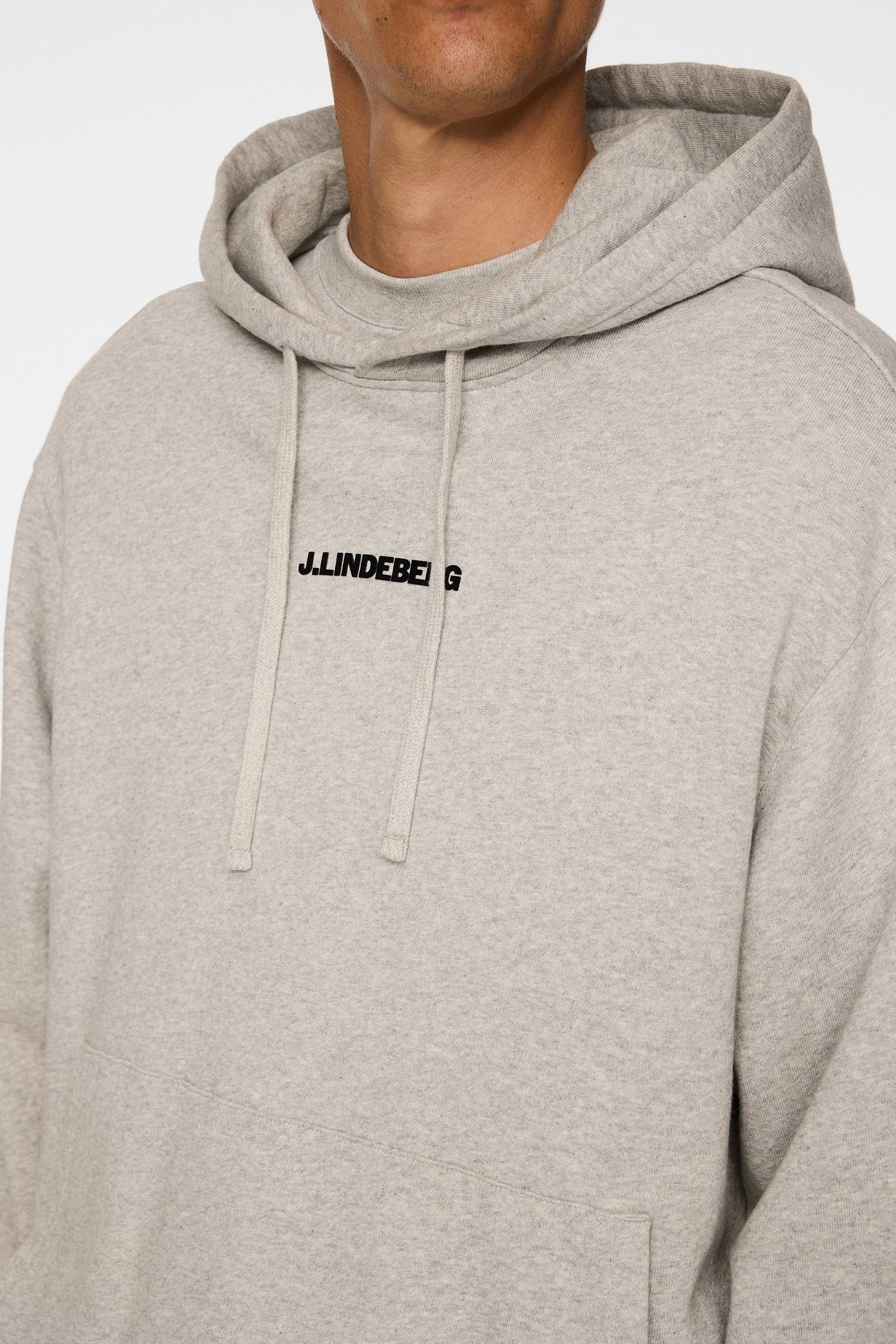 Callan Hoodie in Light Grey Melange by J.Lindeberg
