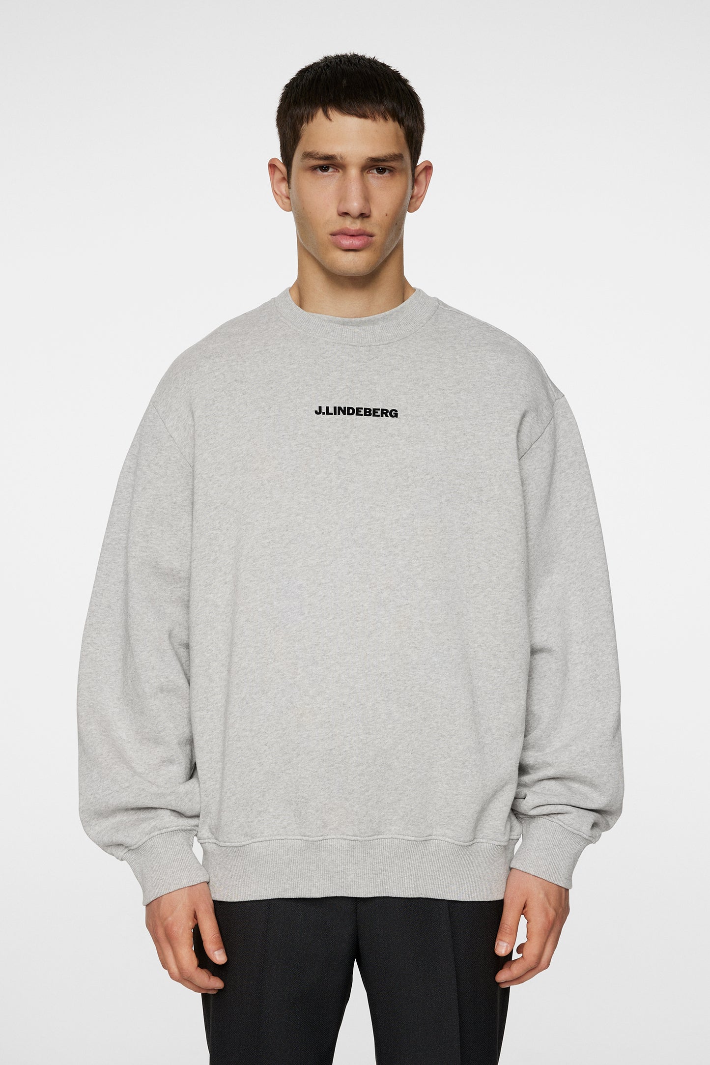 Callan Crew Neck in Light Grey Melange by J.Lindeberg