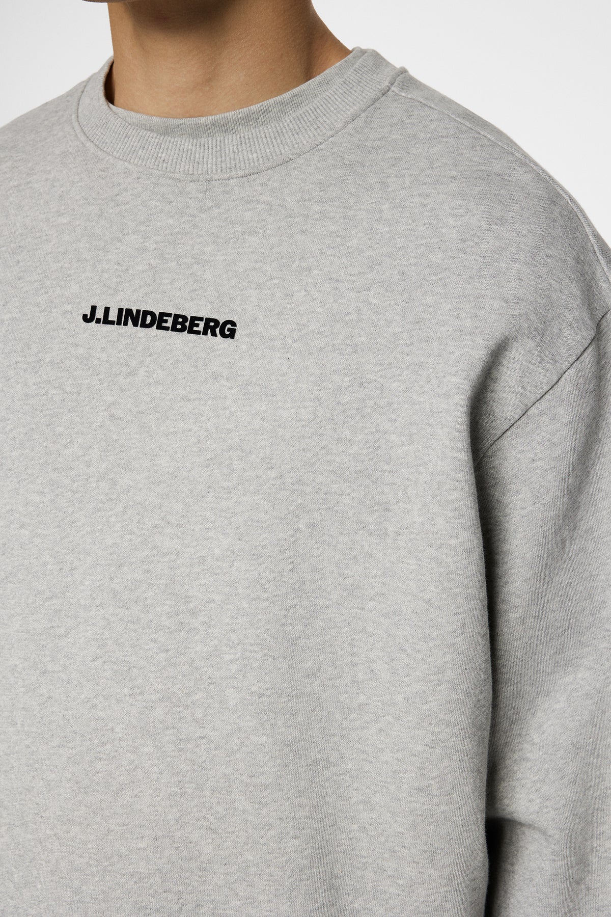 Callan Crew Neck in Light Grey Melange by J.Lindeberg