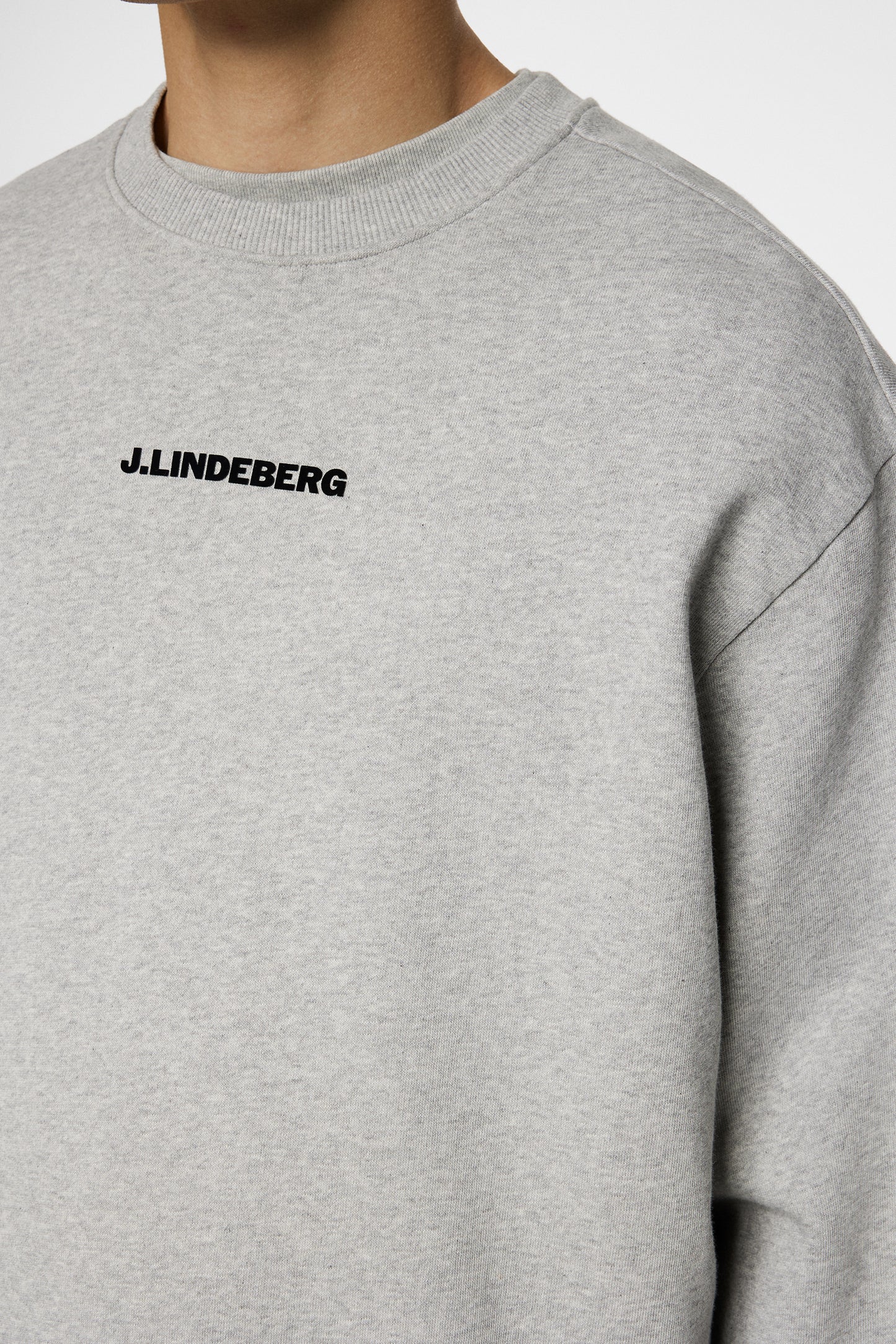 Callan Crew Neck in Light Grey Melange by J.Lindeberg
