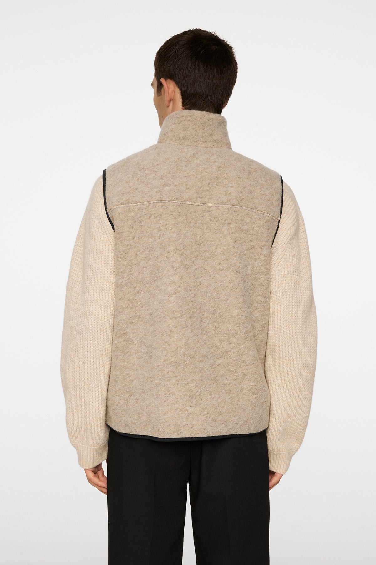 Duncan Wool Fleece Vest in Moonbeam by J.Lindeberg