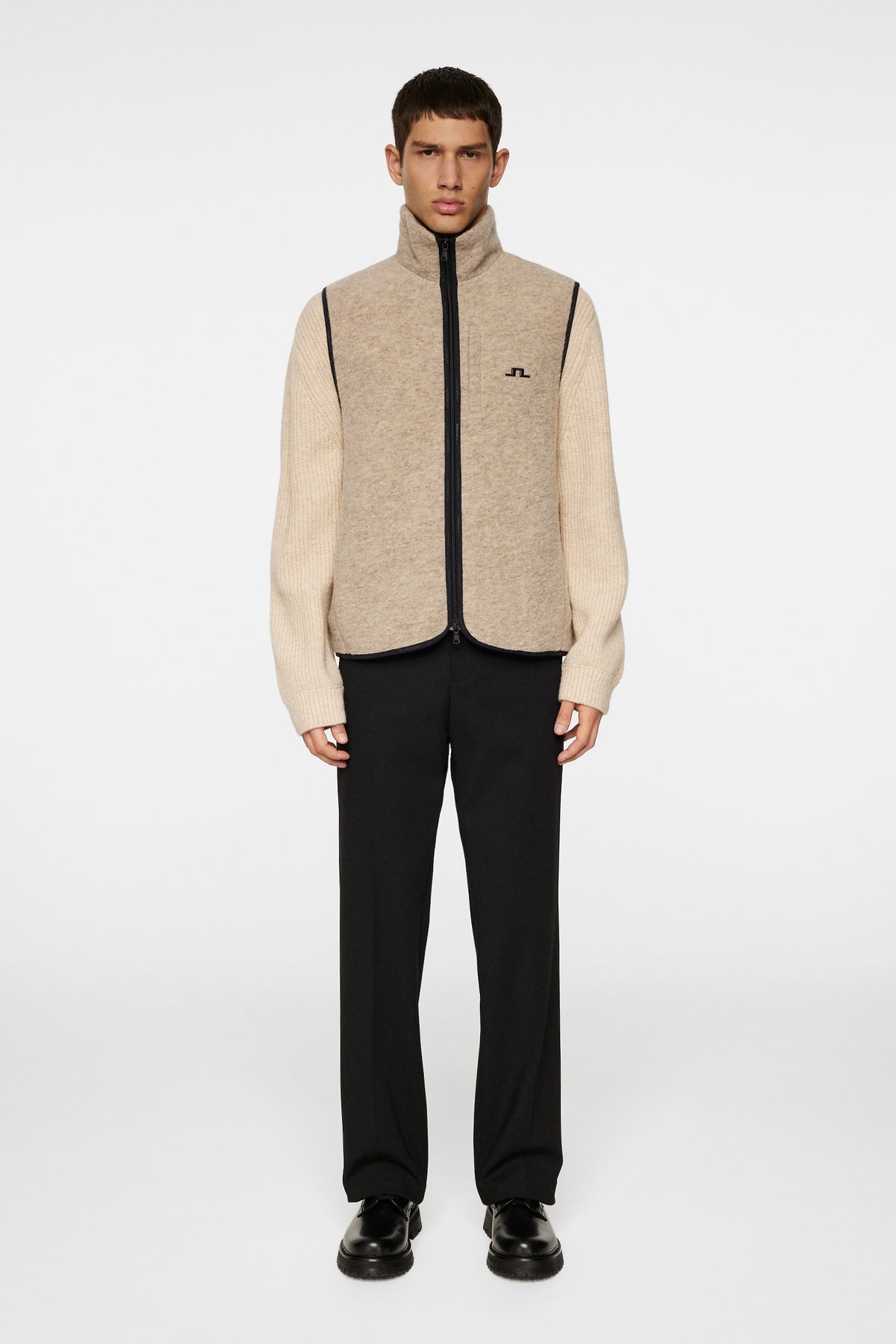 Duncan Wool Fleece Vest in Moonbeam by J.Lindeberg