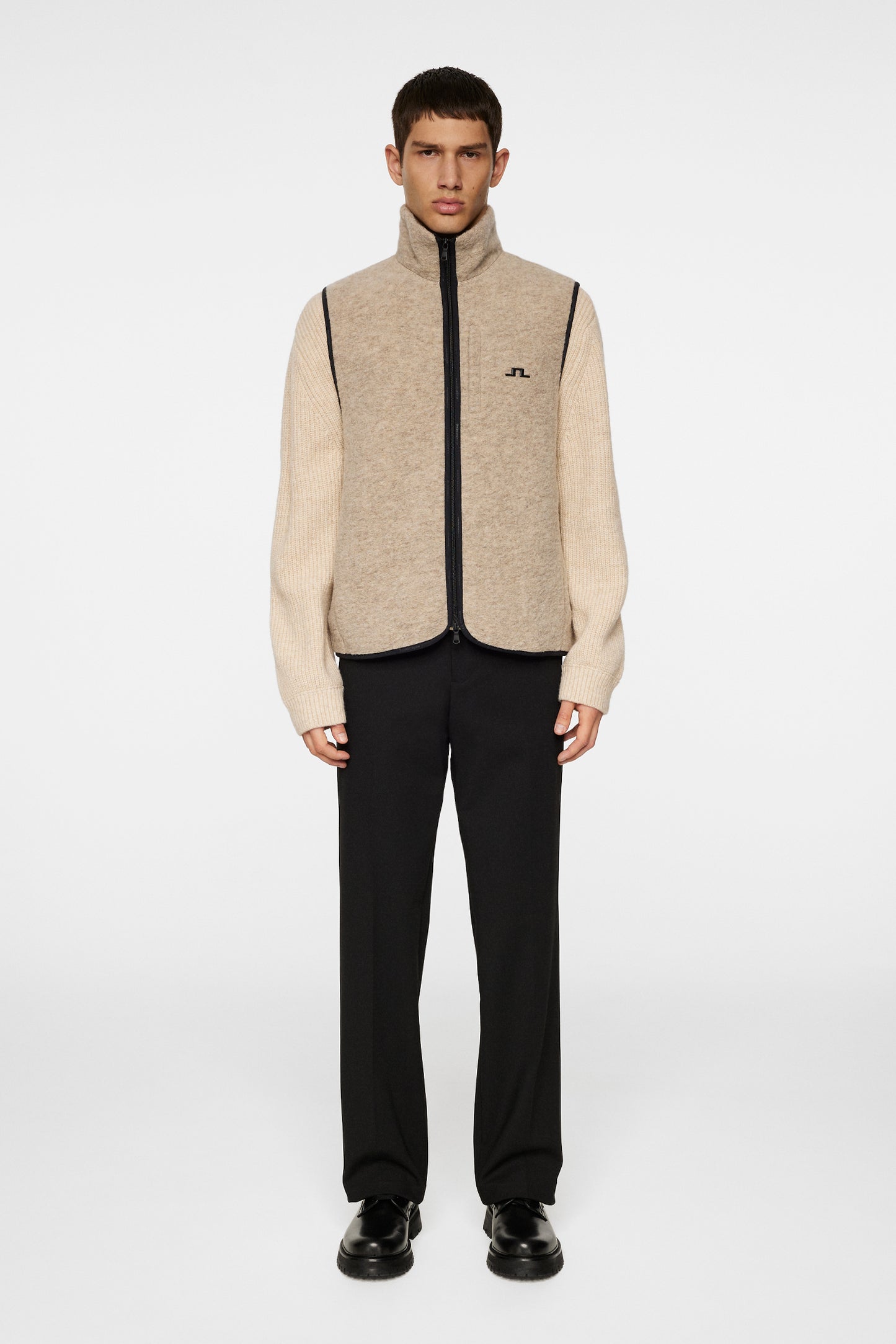 Duncan Wool Fleece Vest in Moonbeam by J.Lindeberg