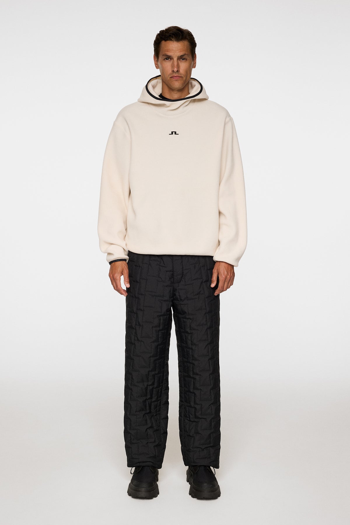 Como Fleece hoodie in Moonbeam by J.Lindeberg