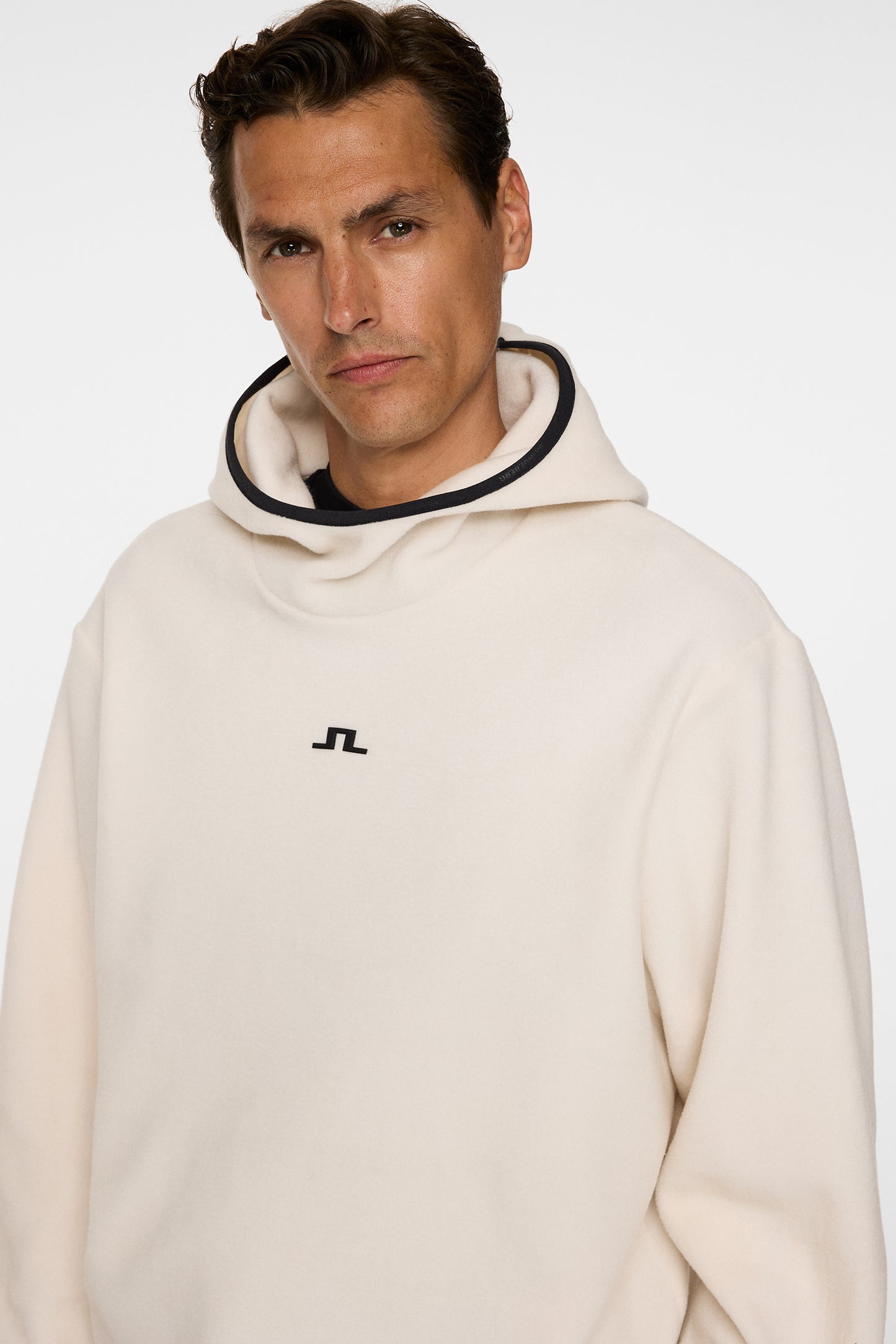 Como Fleece hoodie in Moonbeam by J.Lindeberg