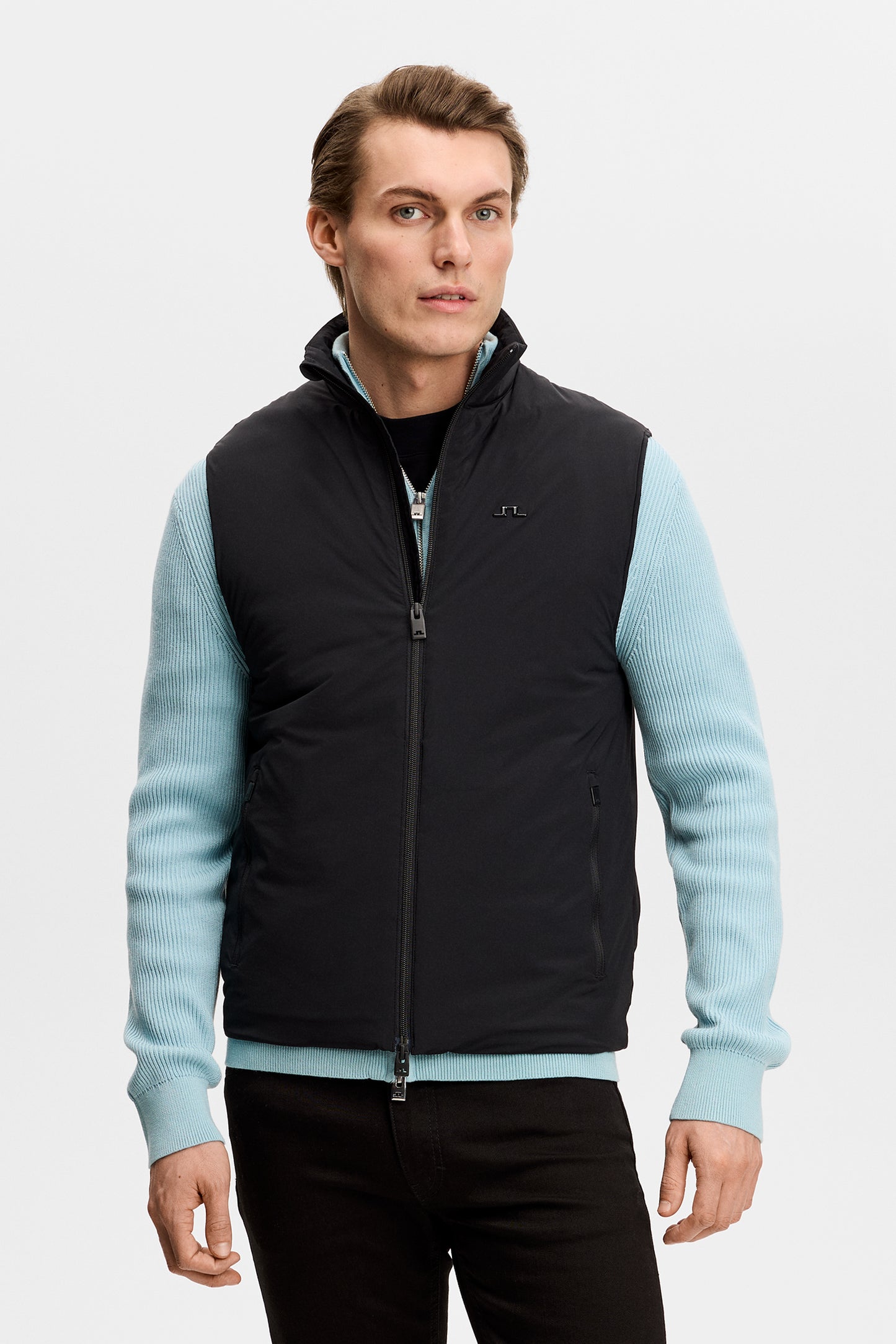 Timor Hybrid Vest in Black by J.Lindeberg