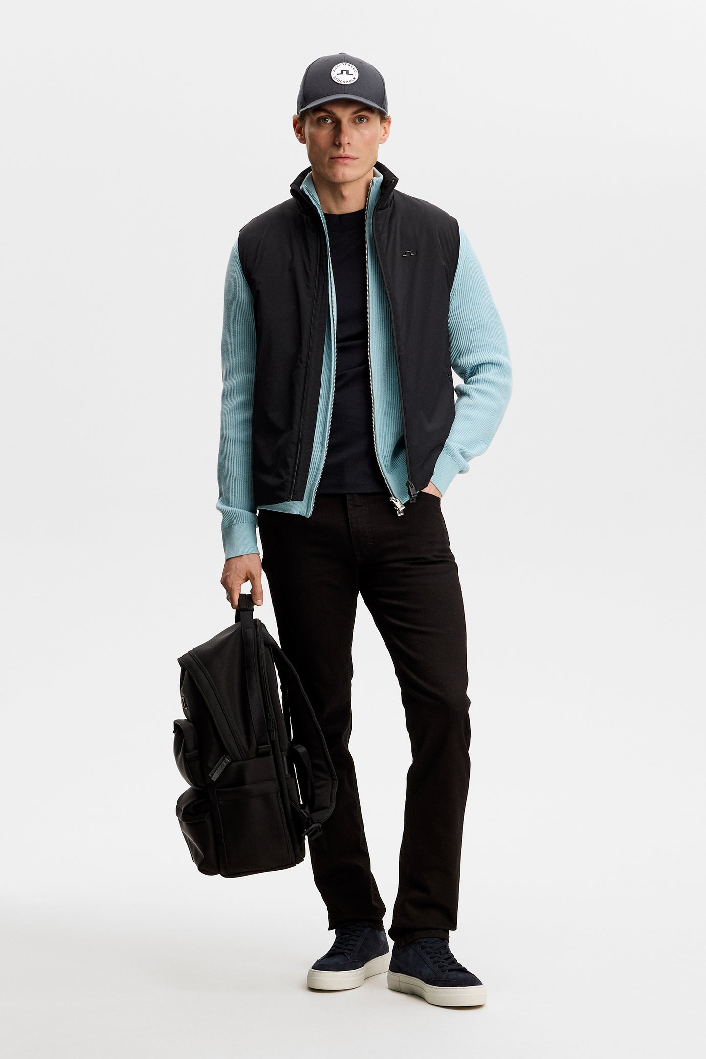 Timor Hybrid Vest in Black by J.Lindeberg