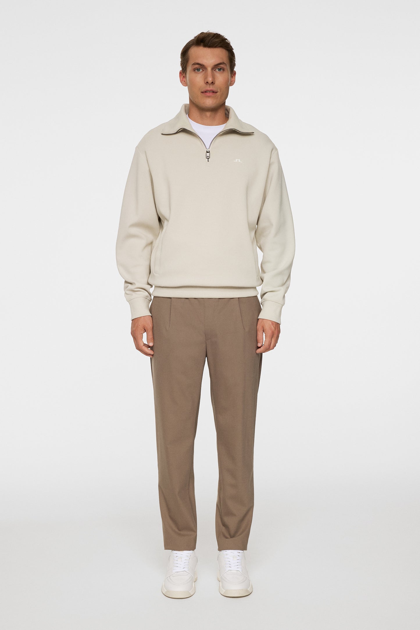 Callan quarter zip in Moonbeam by J.Lindeberg