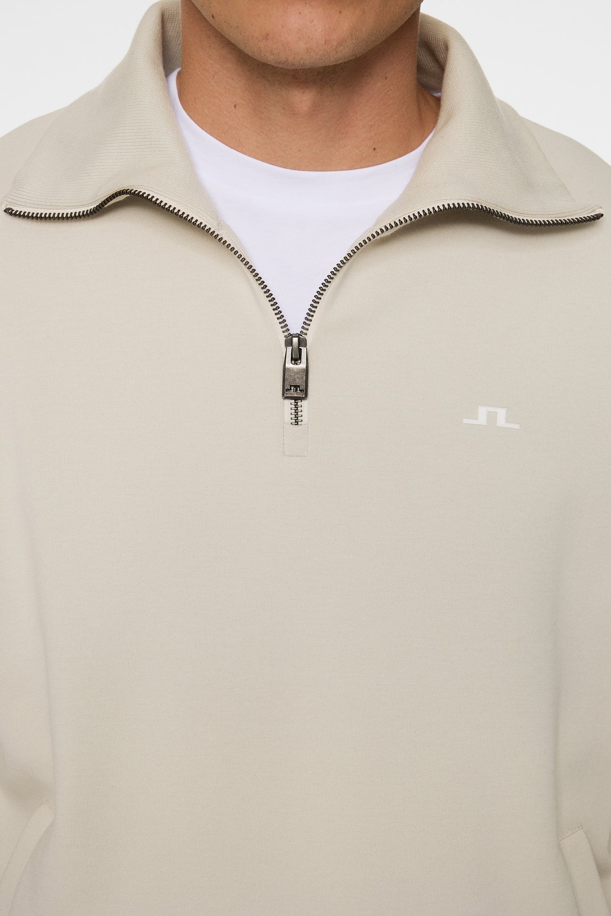 Callan quarter zip in Moonbeam by J.Lindeberg