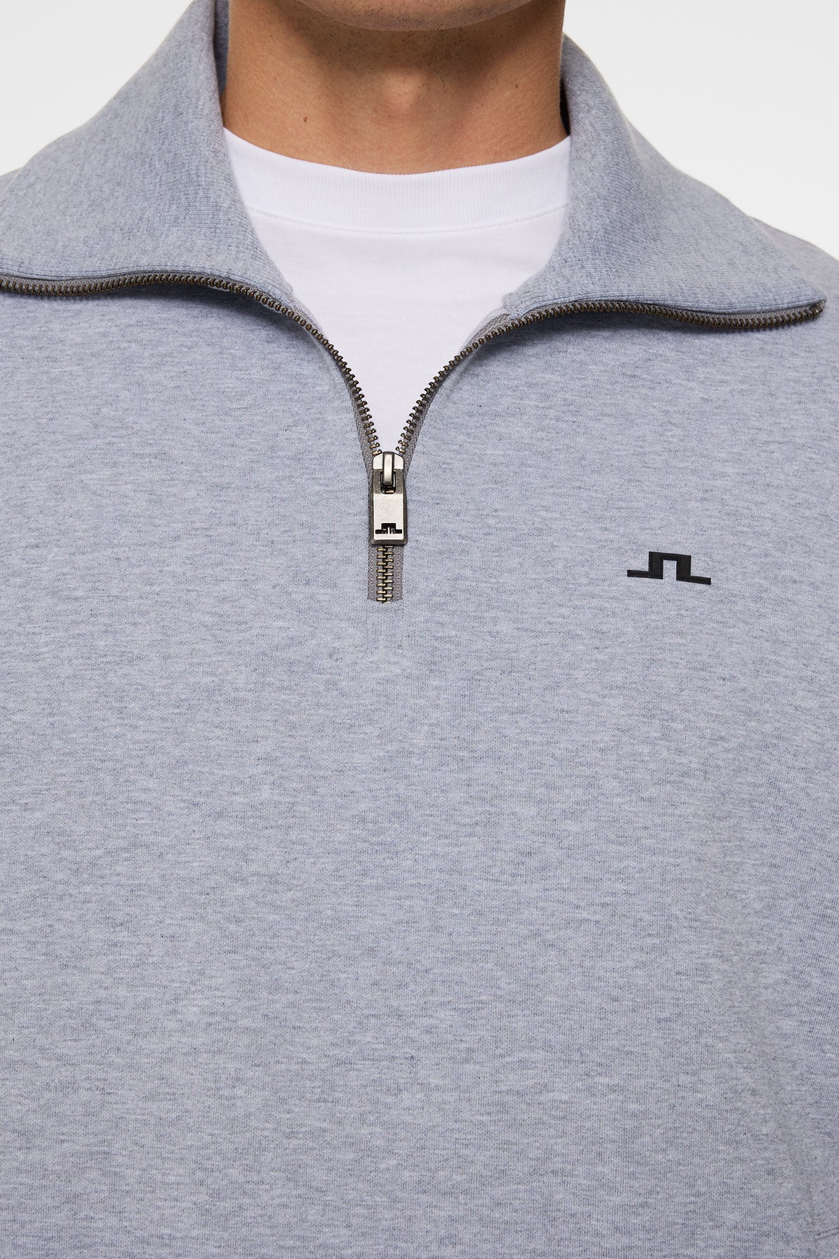 Callan quarter zip in Medium Grey Melange by J.Lindeberg