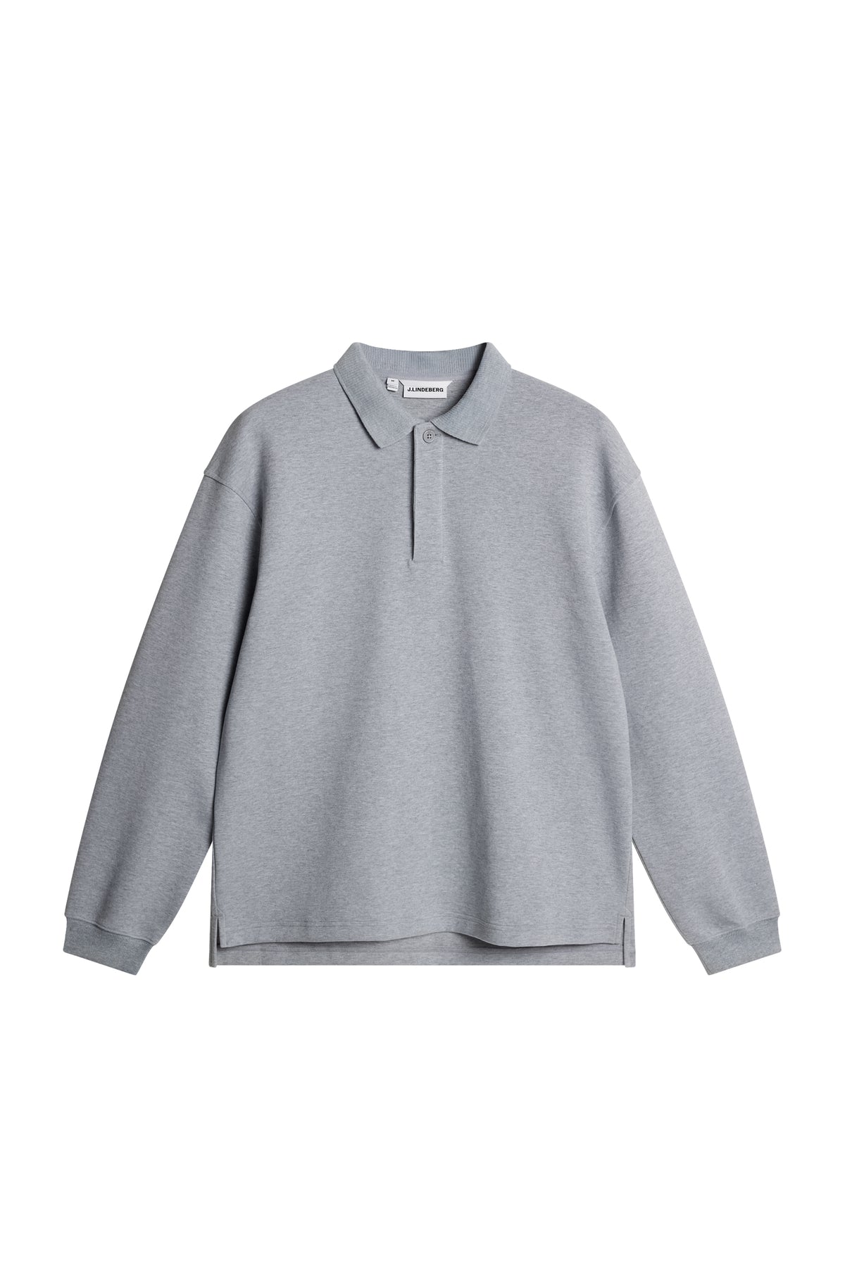 Cadan Polo Sweater in Medium Grey Melange by J.Lindeberg