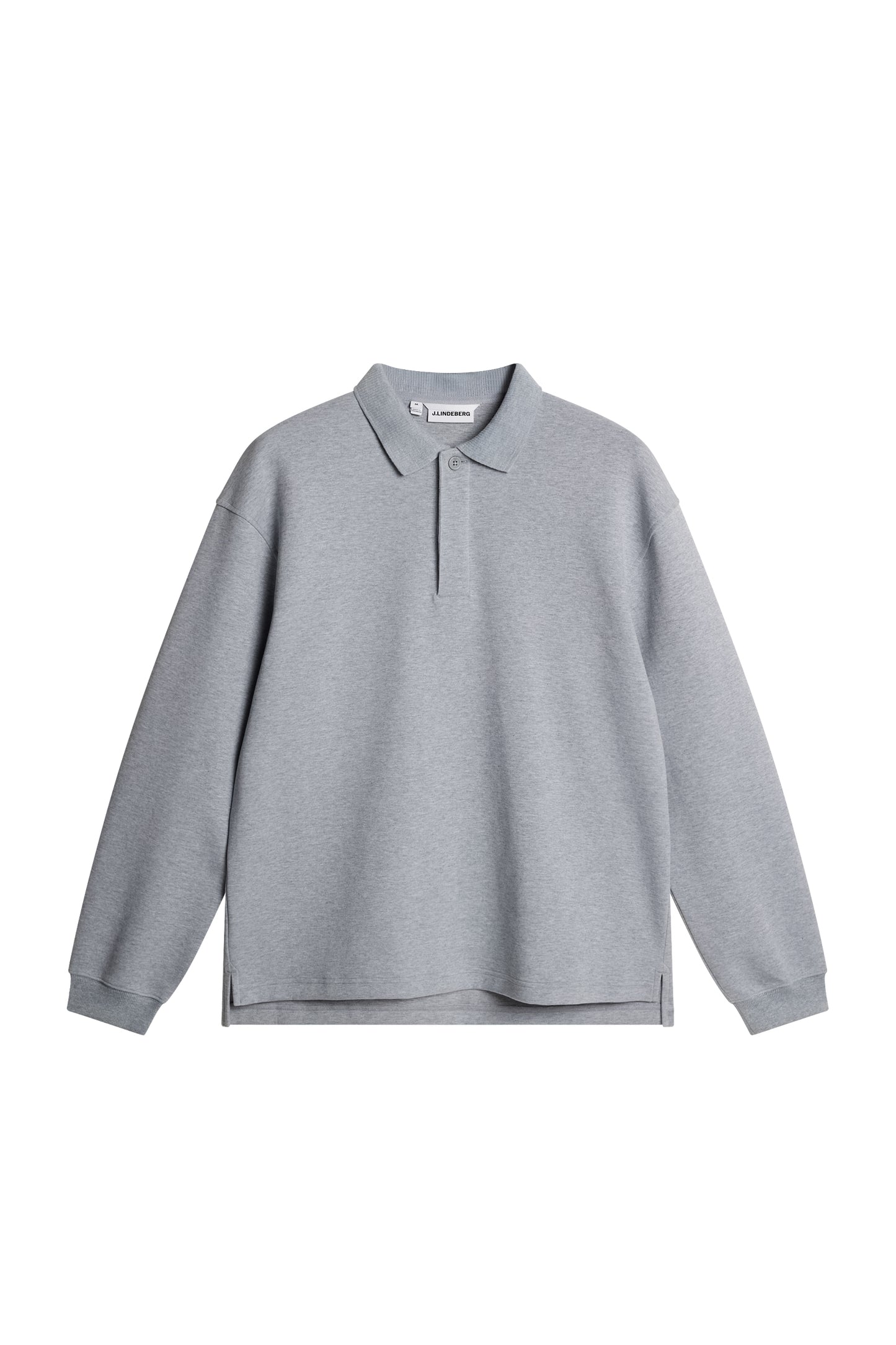 Cadan Polo Sweater in Medium Grey Melange by J.Lindeberg
