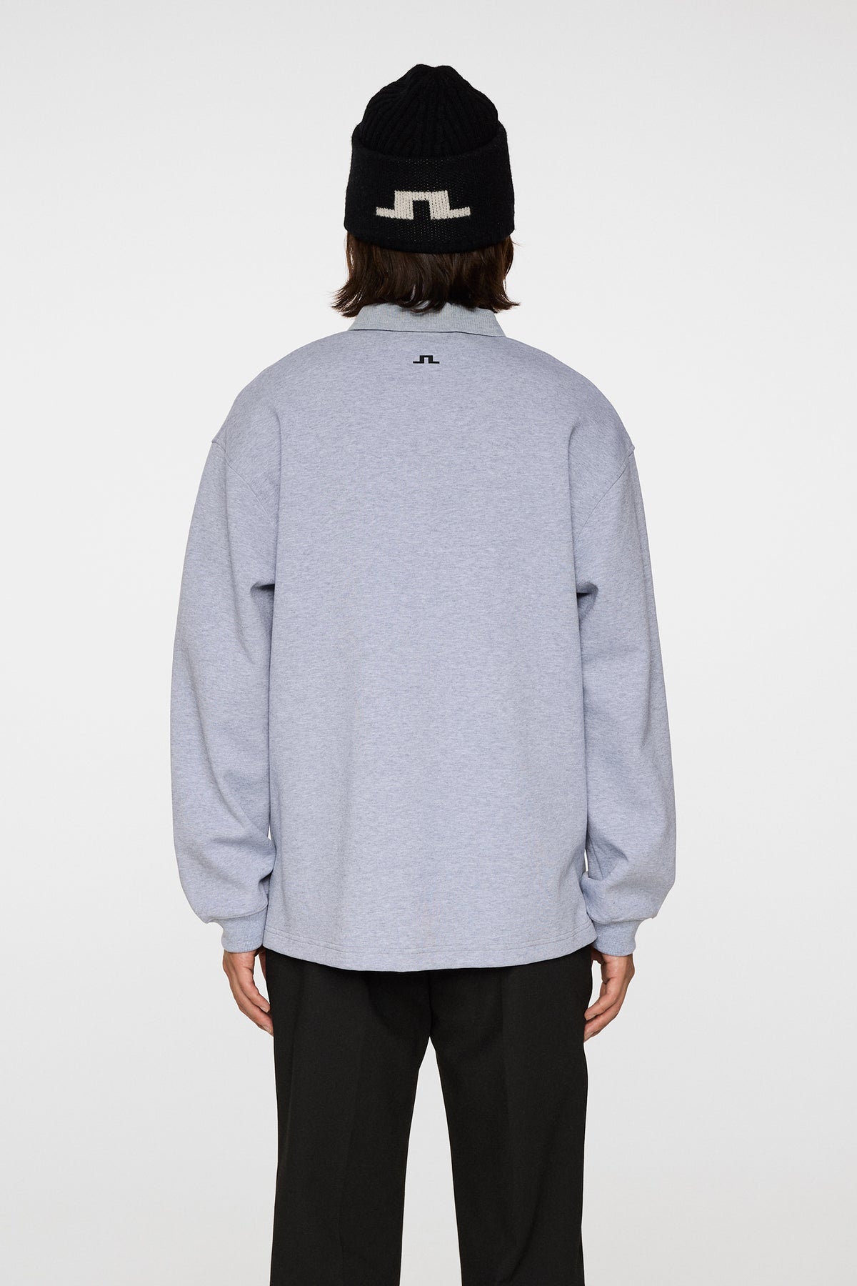 Cadan Polo Sweater in Medium Grey Melange by J.Lindeberg