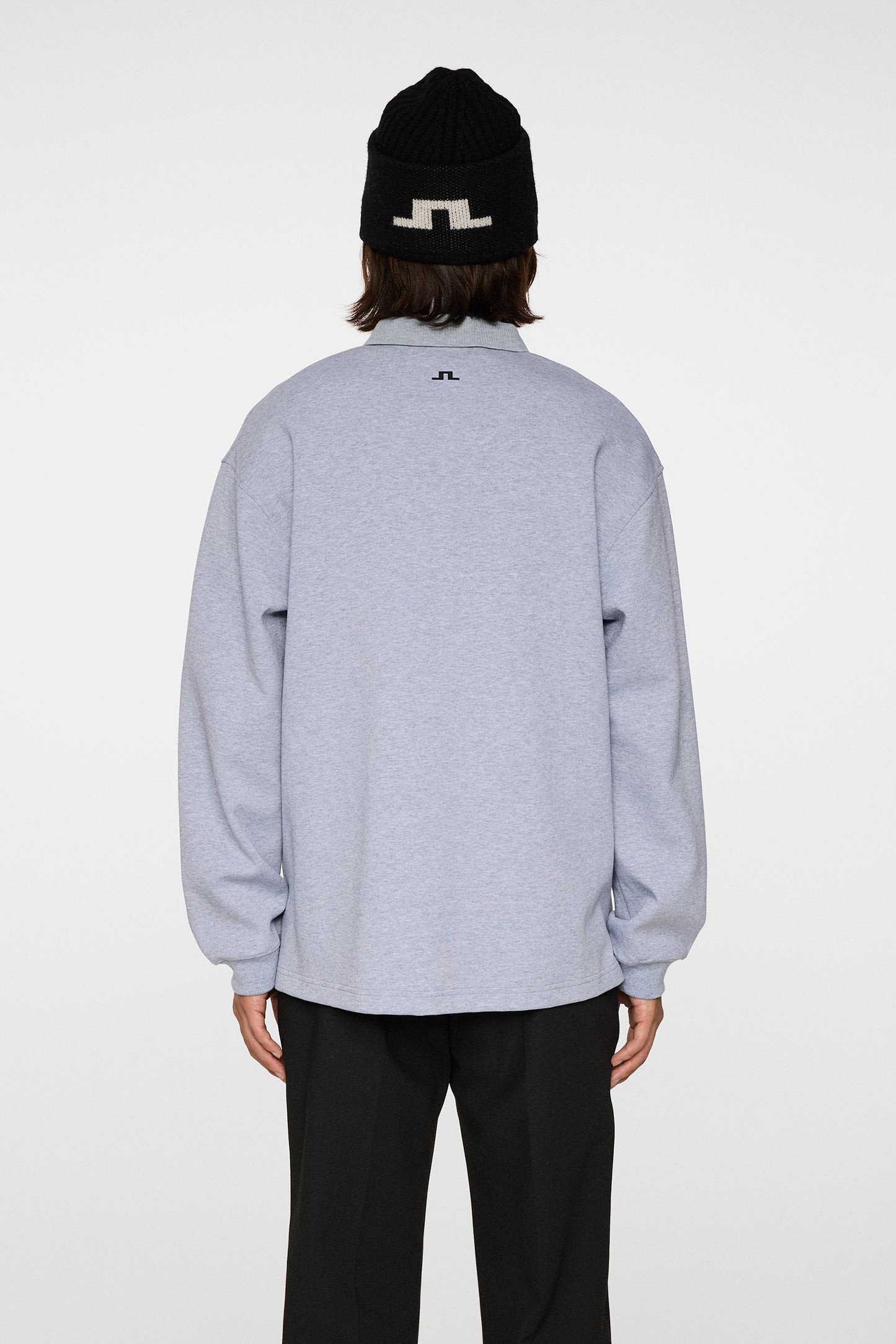 Cadan Polo Sweater in Medium Grey Melange by J.Lindeberg