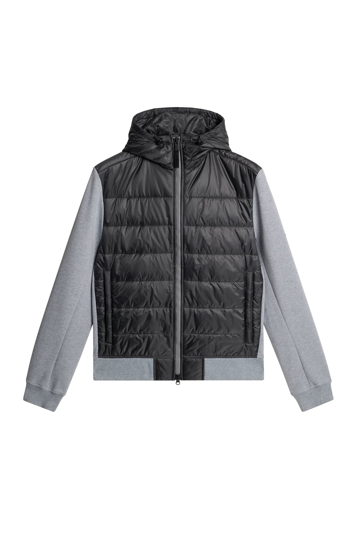 Seth Hybrid Zip Hood in Medium Grey Melange by J.Lindeberg