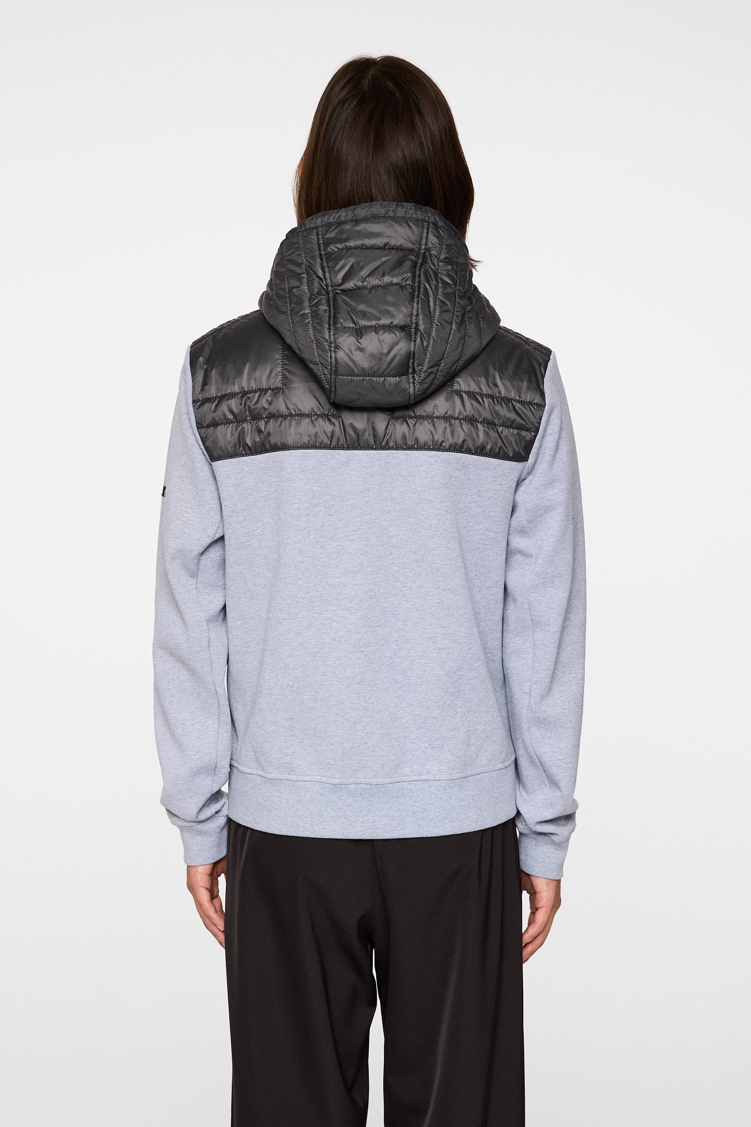 Seth Hybrid Zip Hood / Medium Grey Melange – J.LINDEBERG