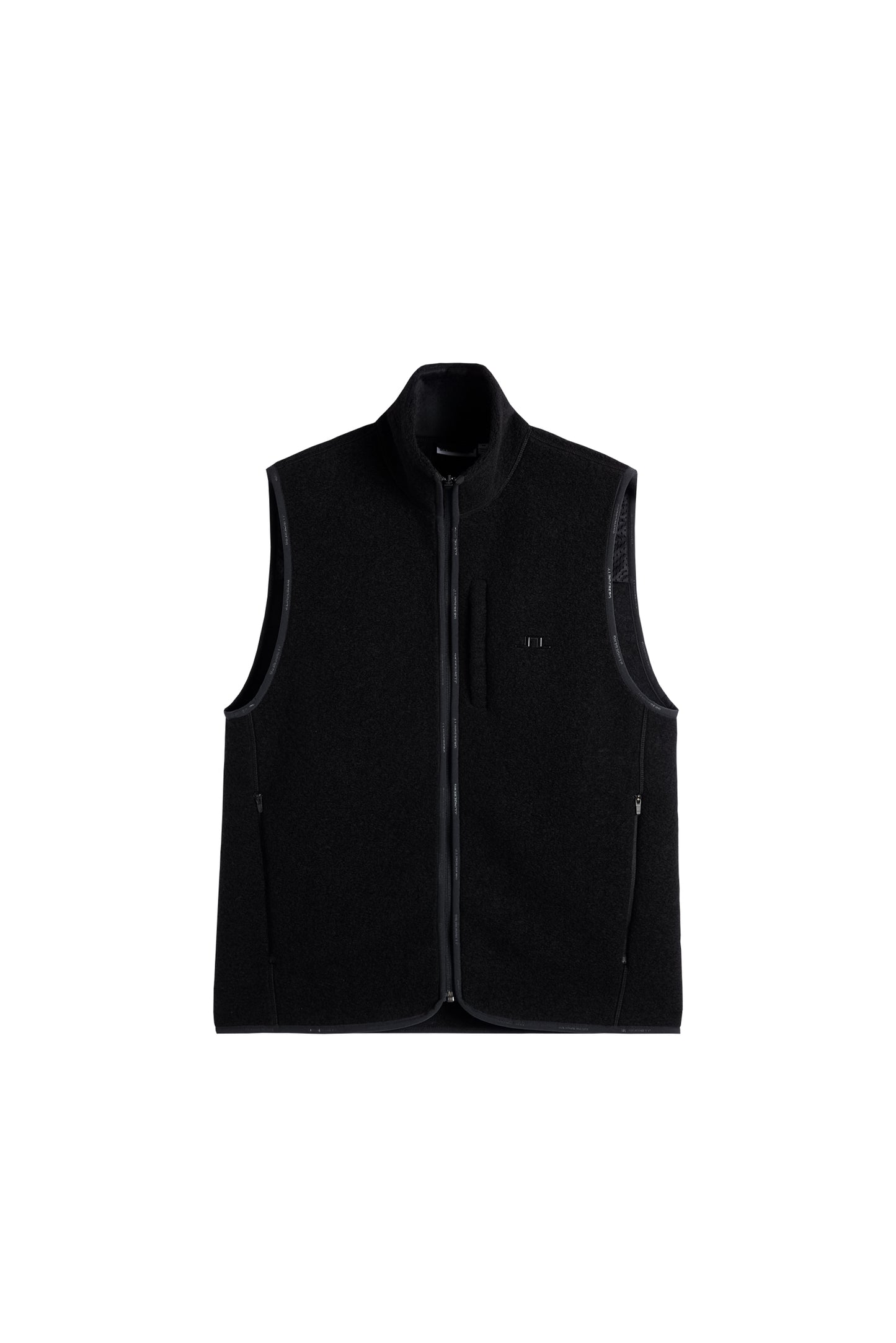 Duncan Wool Fleece Vest in Black by J.Lindeberg