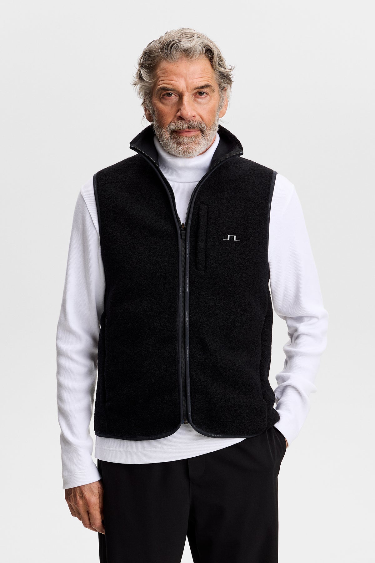 Duncan Wool Fleece Vest in Black by J.Lindeberg