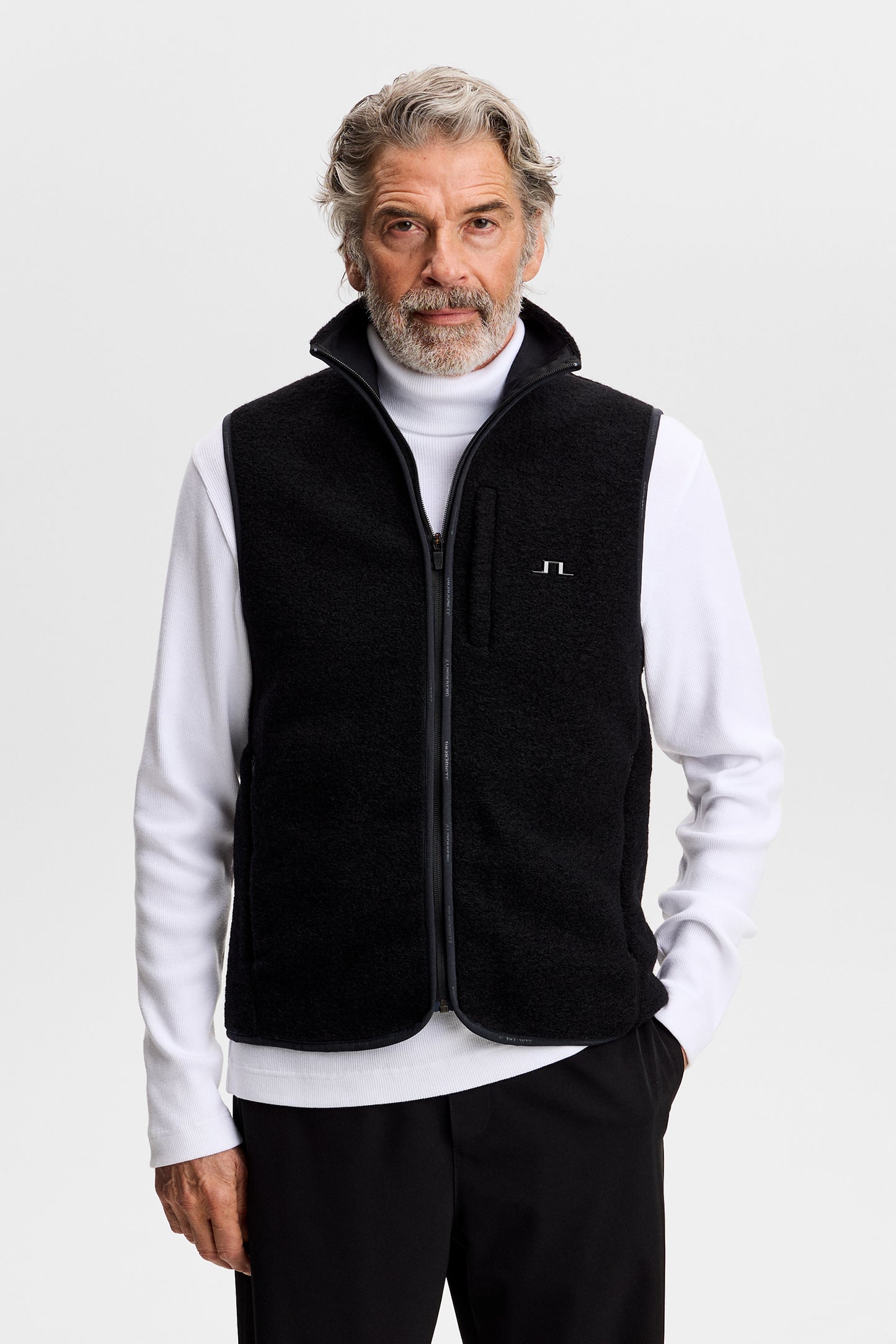 Duncan Wool Fleece Vest in Black by J.Lindeberg