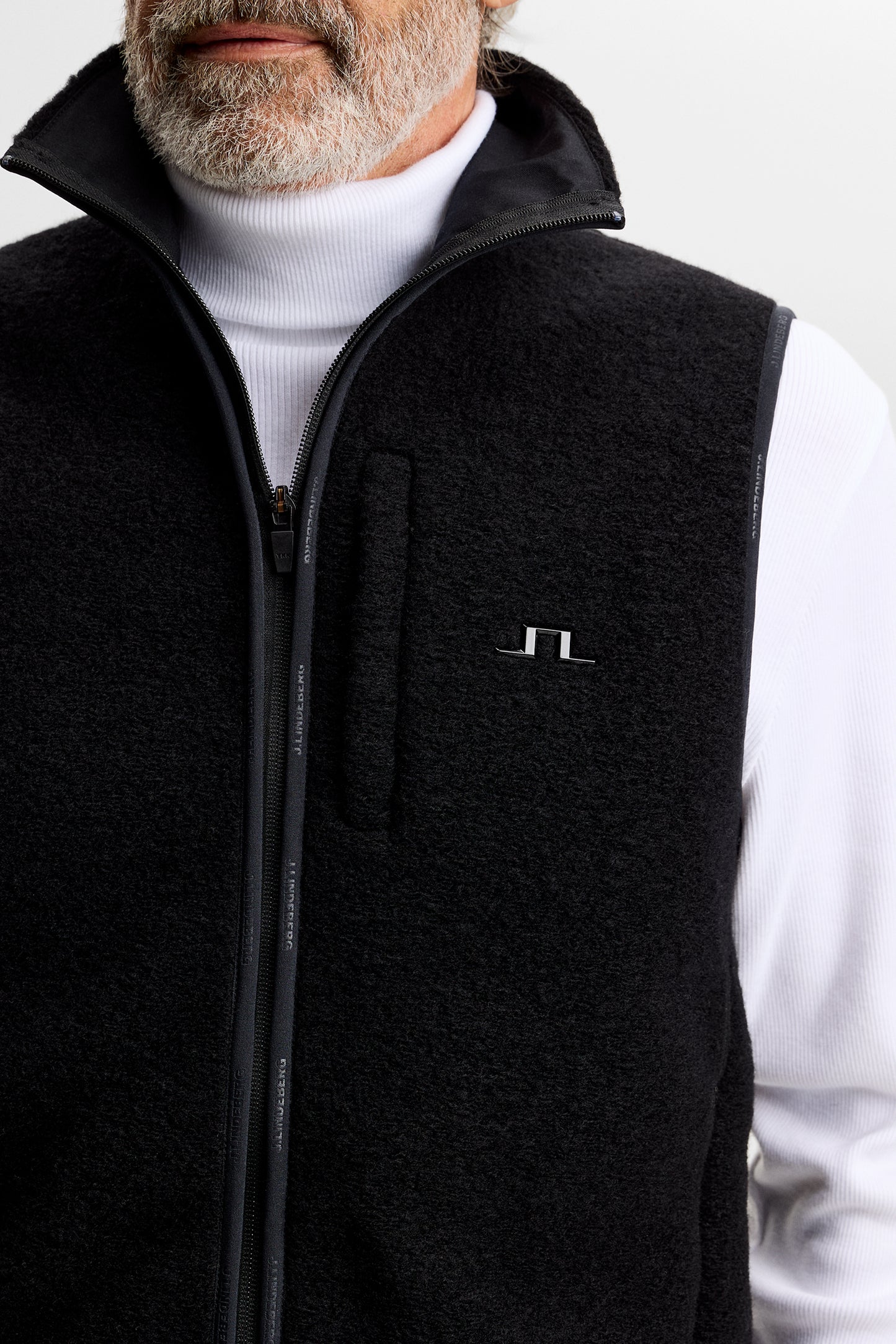 Duncan Wool Fleece Vest in Black by J.Lindeberg
