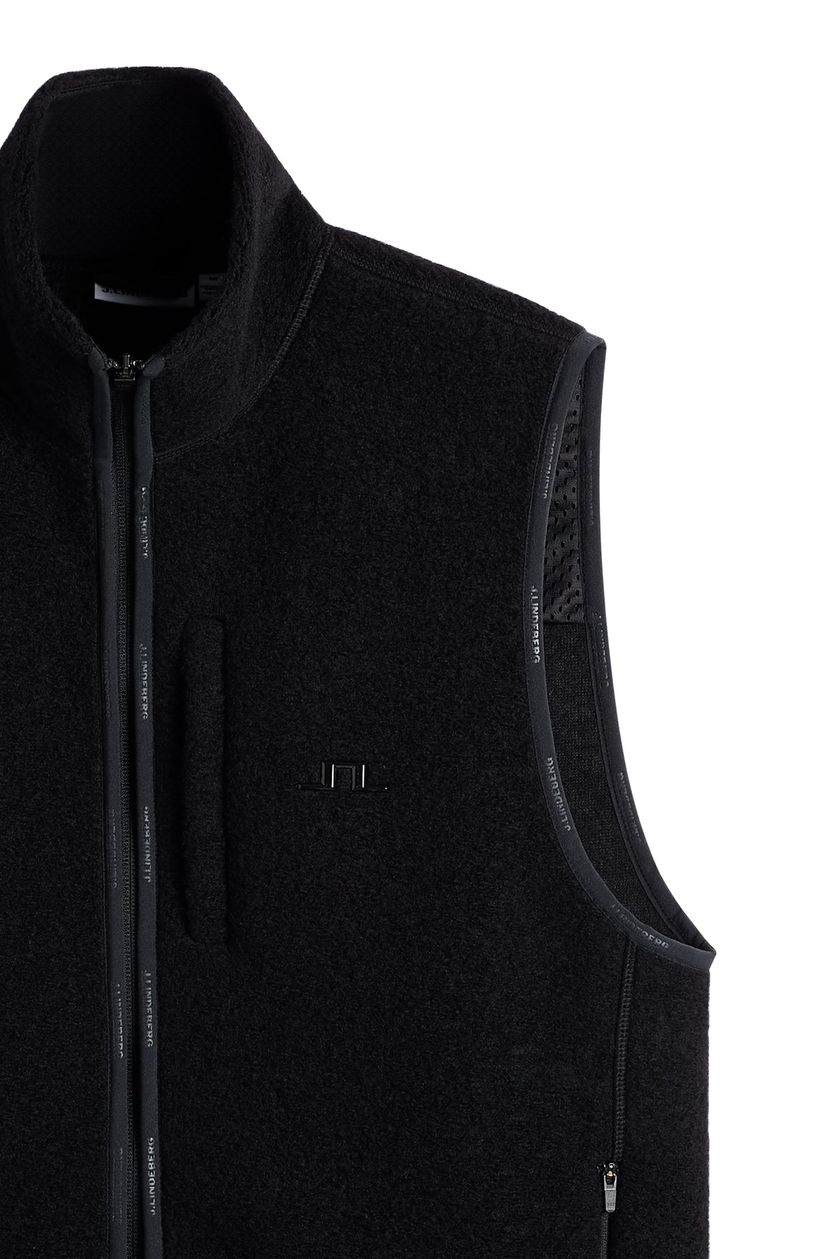 Duncan Wool Fleece Vest in Black by J.Lindeberg