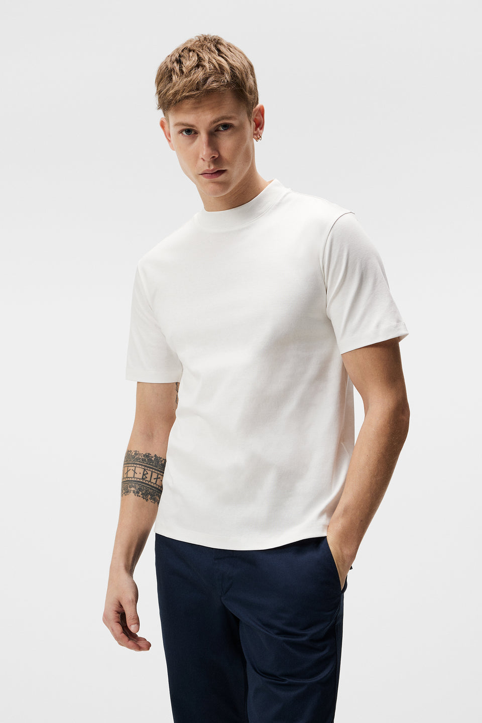Ace Mock Neck T-shirt / White