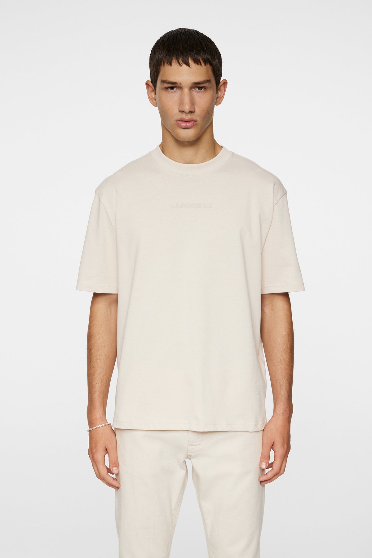 Hale Heavy Logo T-shirt in Moonbeam by J.Lindeberg