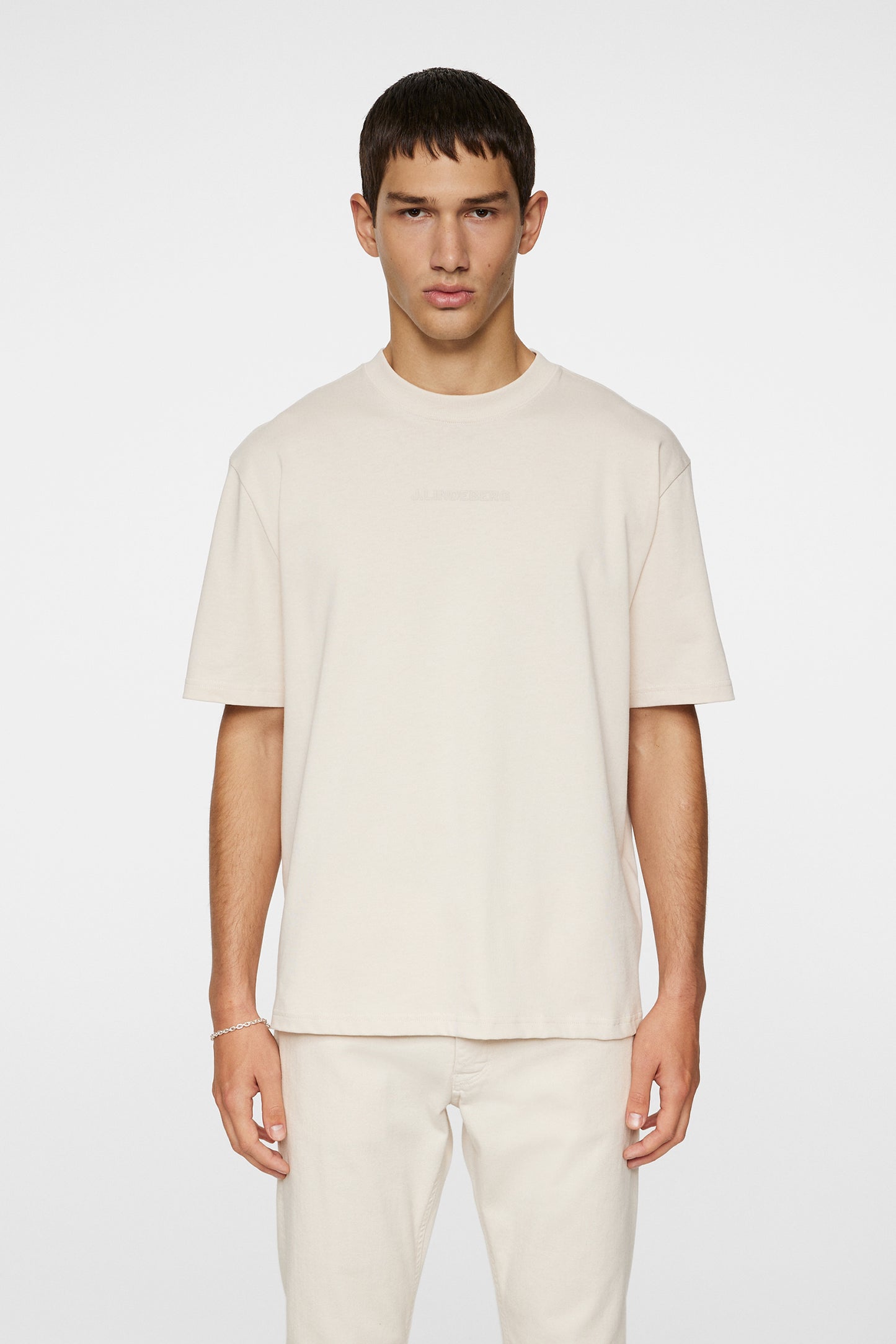 Hale Heavy Logo T-shirt in Moonbeam by J.Lindeberg