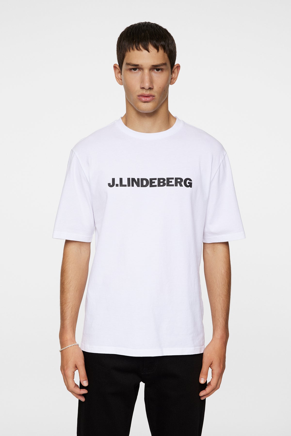 Parcy Logo Tee in White by J.Lindeberg