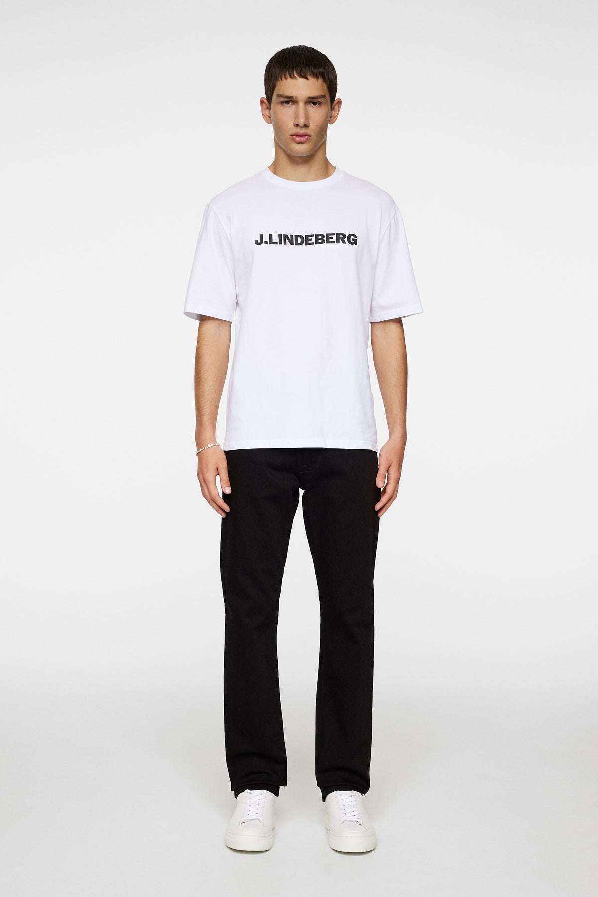 Parcy Logo Tee in White by J.Lindeberg
