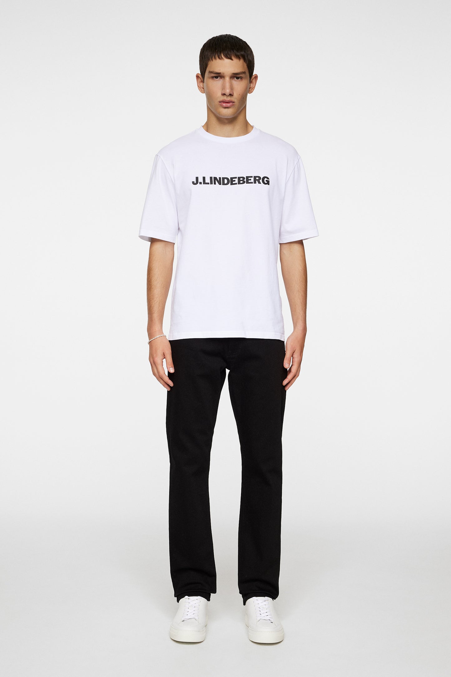 Parcy Logo Tee in White by J.Lindeberg