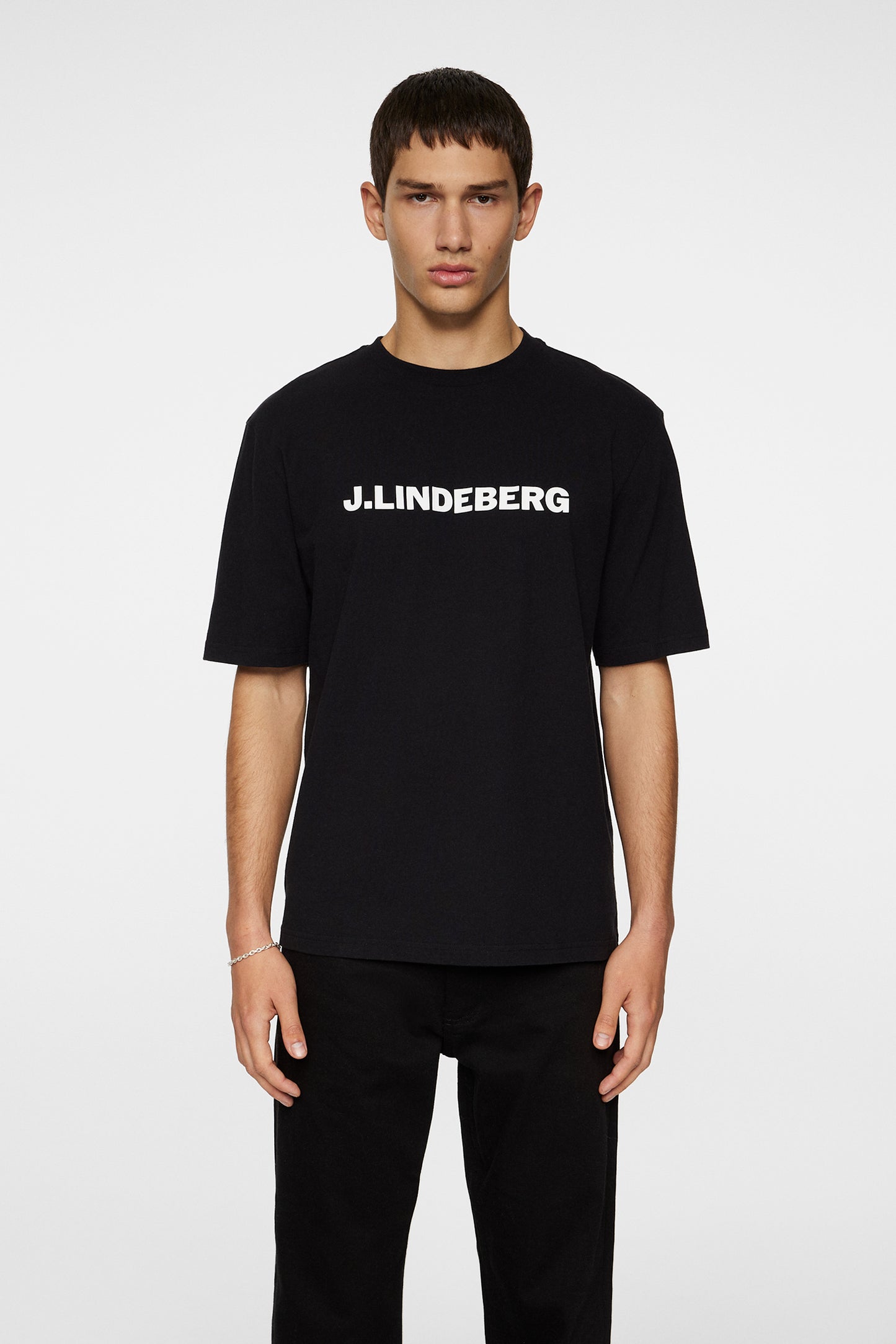 Parcy Logo Tee in Black by J.Lindeberg