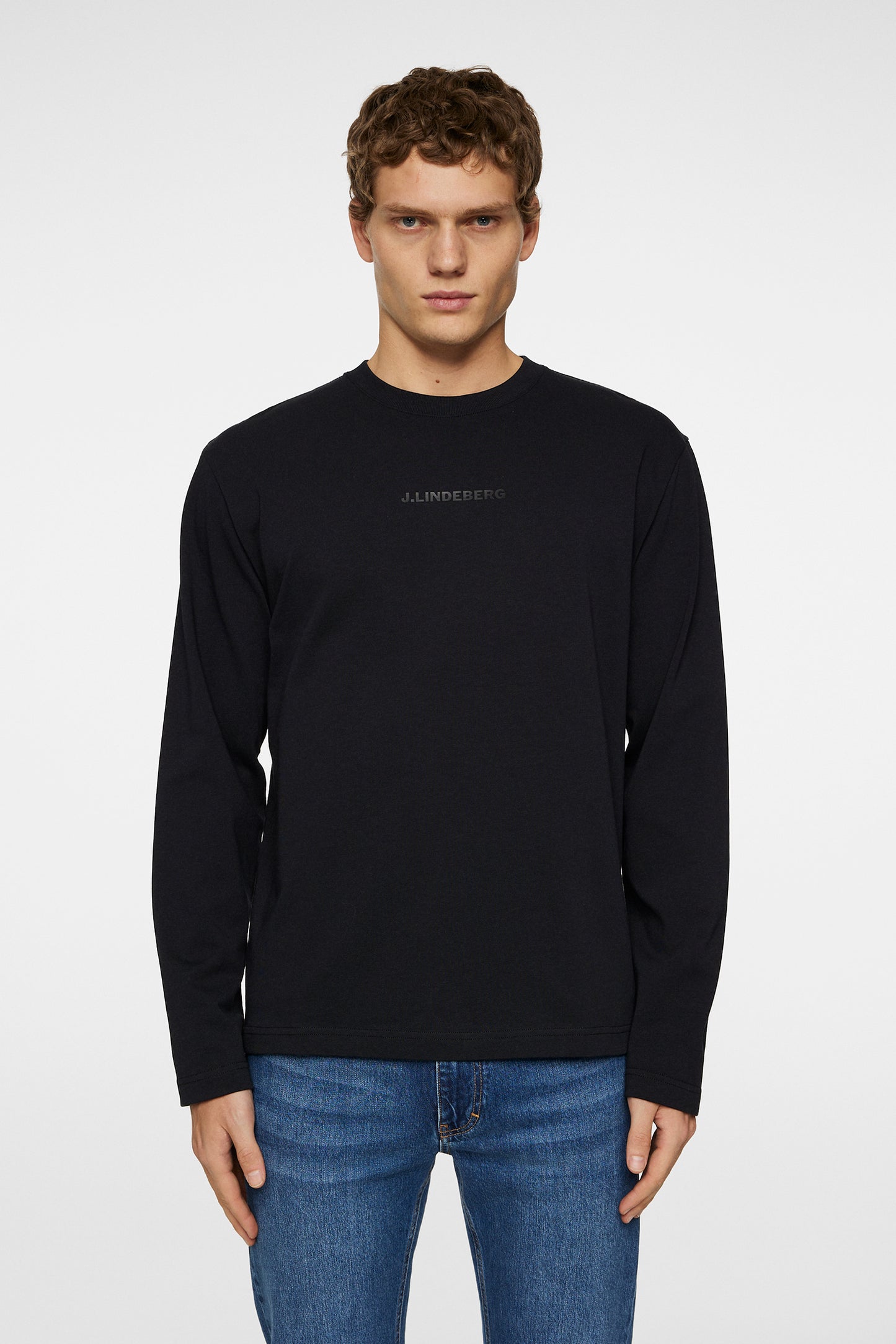 Hale Logo Longsleeve T-shirt in Black by J.Lindeberg