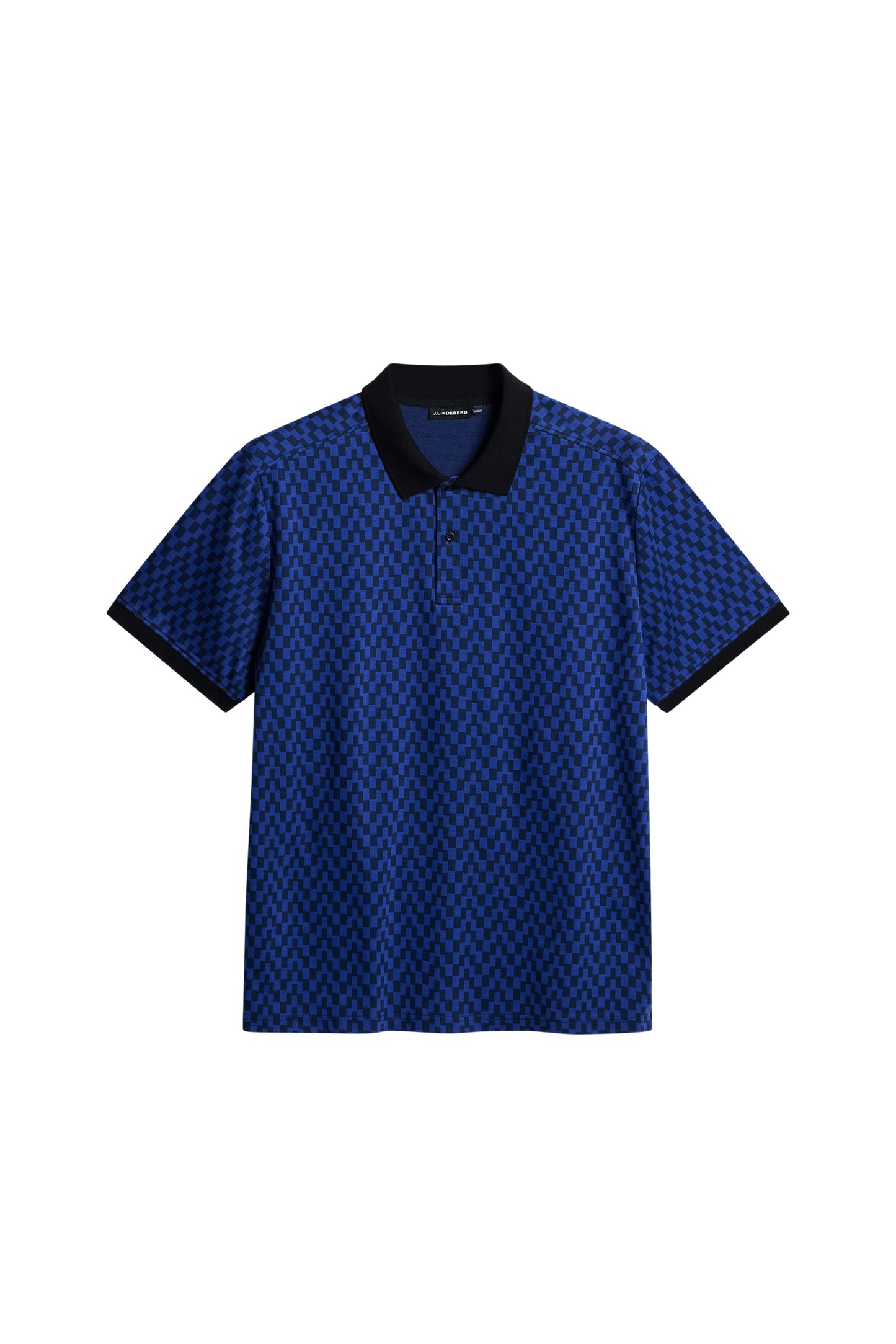 Devon Jacquard Polo in Bridge Stack Blue by J.Lindeberg