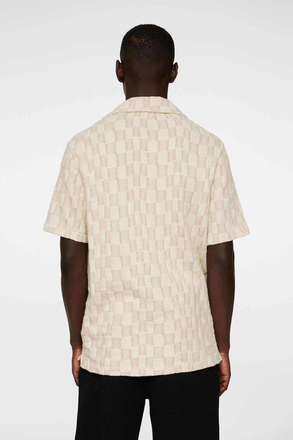 Torpa Resort Jersey Shirt in Bridge Stack Moonbeam by J.Lindeberg