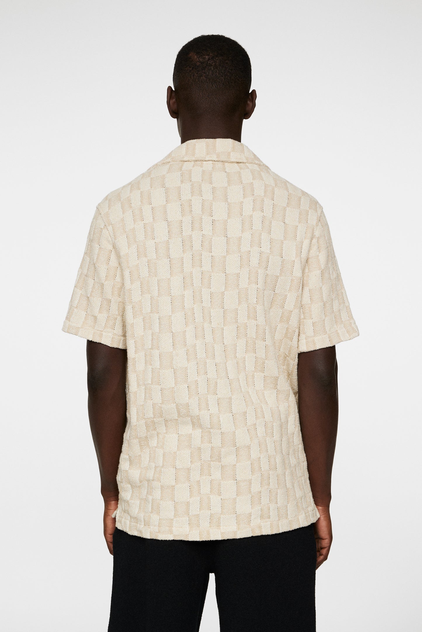 Torpa Resort Jersey Shirt in Bridge Stack Moonbeam by J.Lindeberg