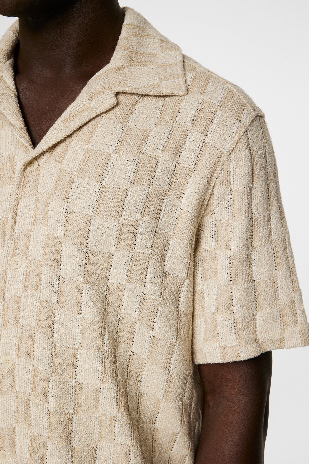 Torpa Resort Jersey Shirt in Bridge Stack Moonbeam by J.Lindeberg