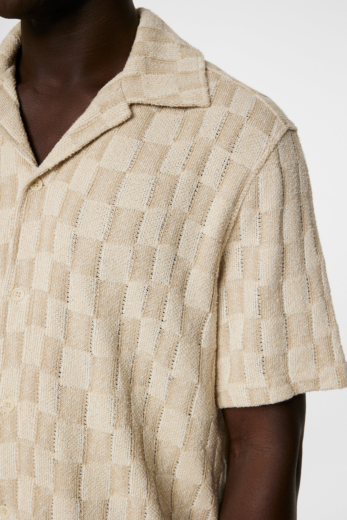 Torpa Resort Jersey Shirt in Bridge Stack Moonbeam by J.Lindeberg