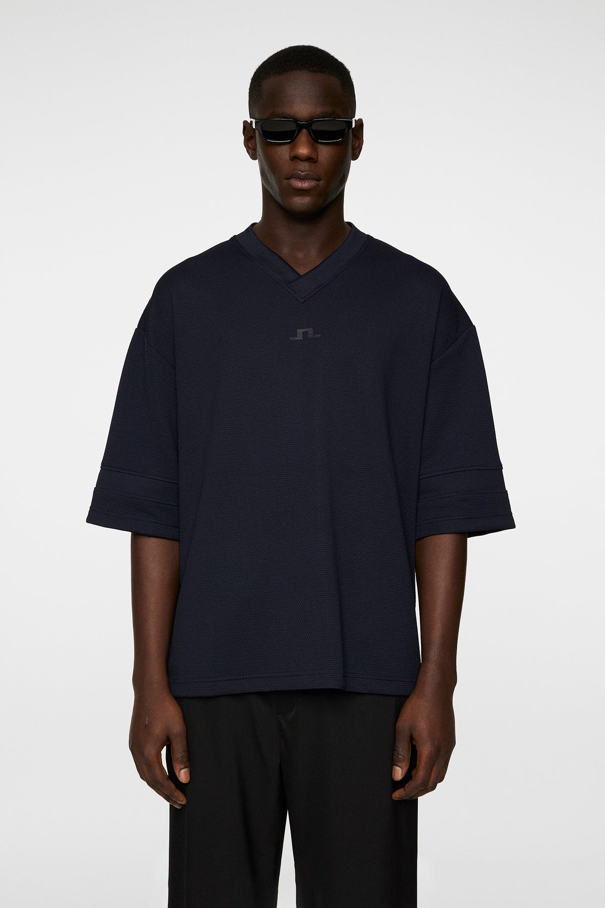 Milos Jersey Mesh Tee in JL Navy by J.Lindeberg