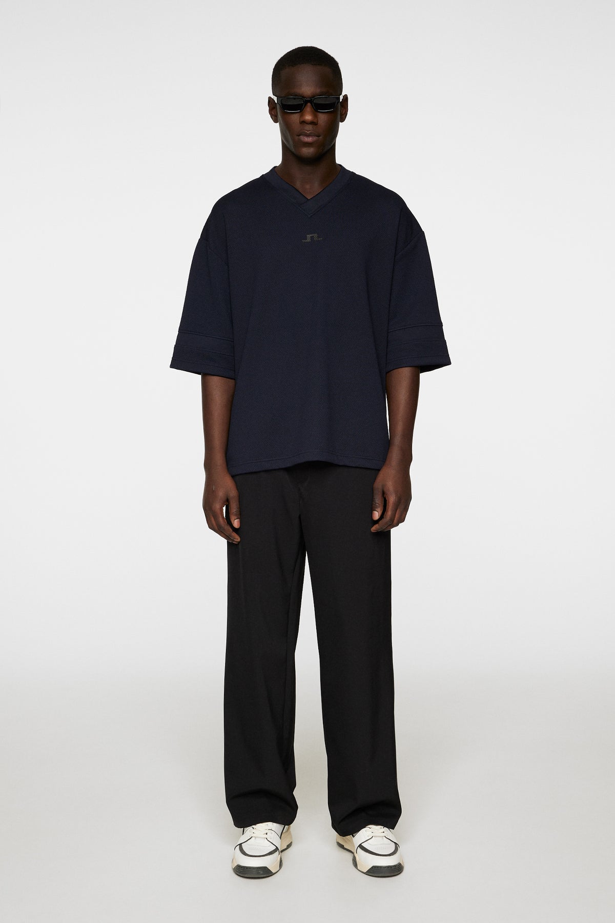 Milos Jersey Mesh Tee in JL Navy by J.Lindeberg