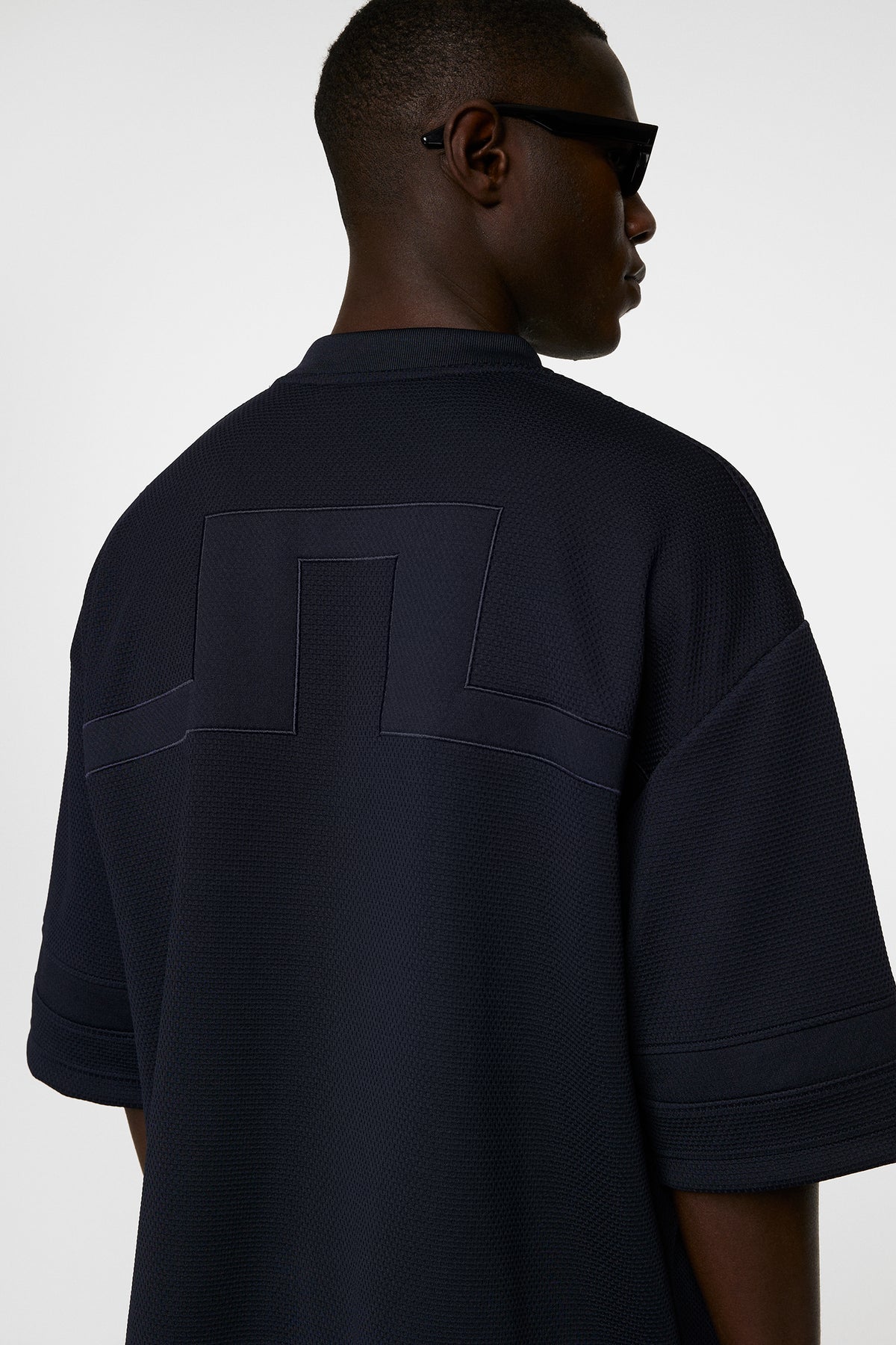 Milos Jersey Mesh Tee in JL Navy by J.Lindeberg