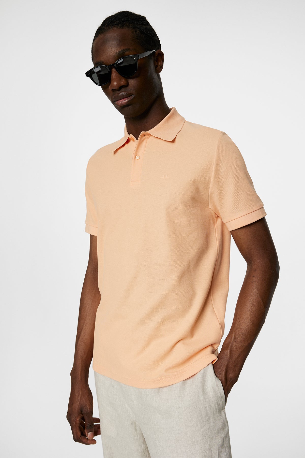 Rudy slim Polo Pique in Mock Orange by J.Lindeberg