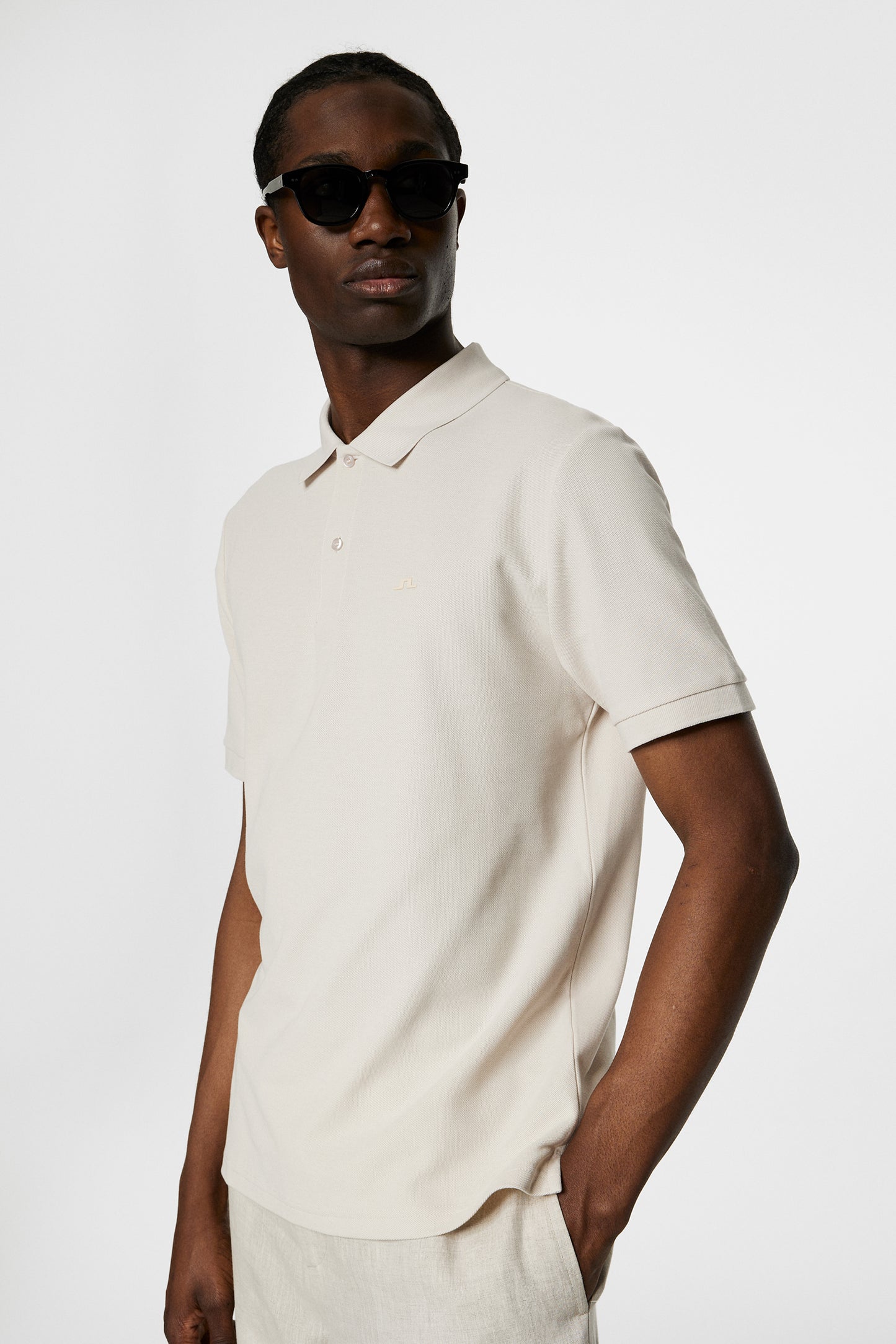 Rudy slim Polo Pique in Moonbeam by J.Lindeberg