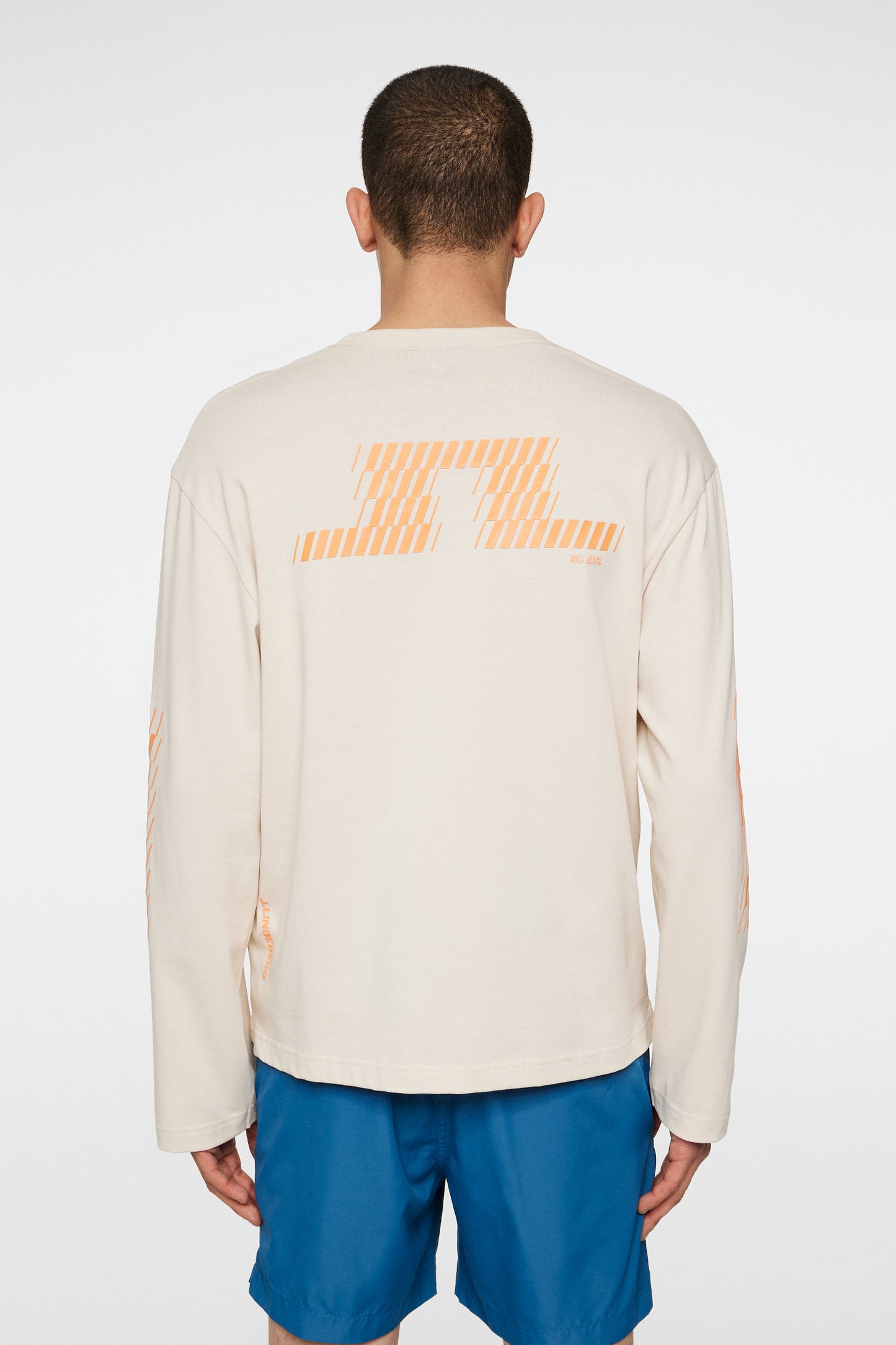 Walsh LS Print T-shirt in Moonbeam by J.Lindeberg