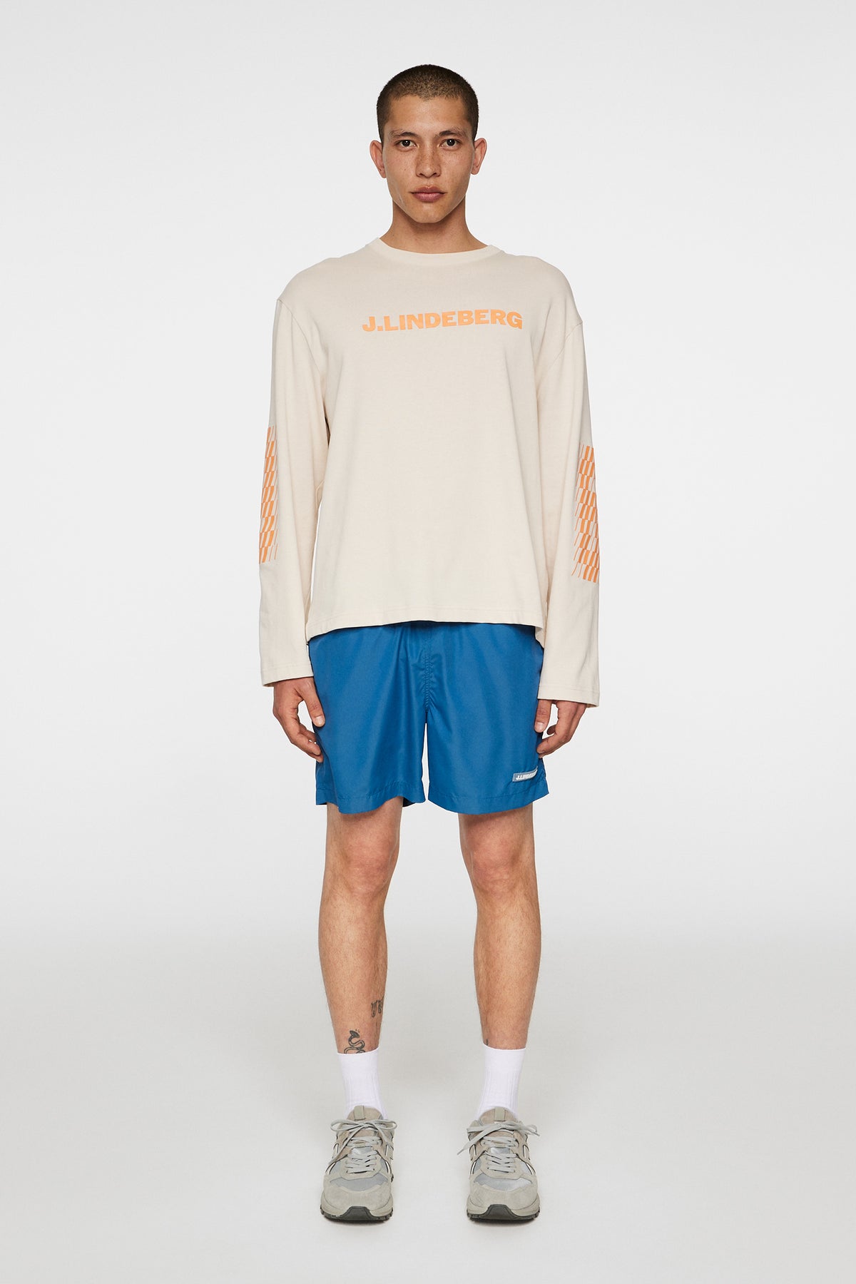 Walsh LS Print T-shirt in Moonbeam by J.Lindeberg
