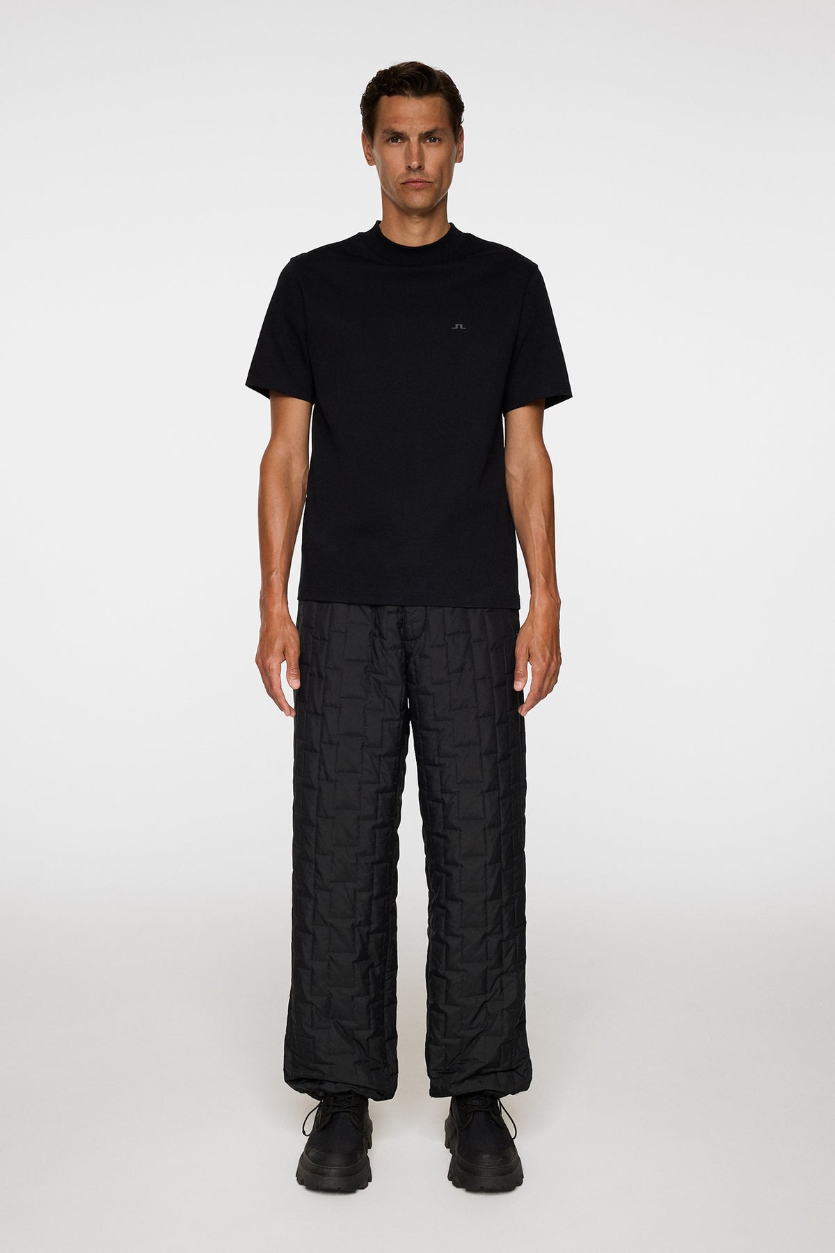 Ace Mock Neck T-Shirt in Black by J.Lindeberg