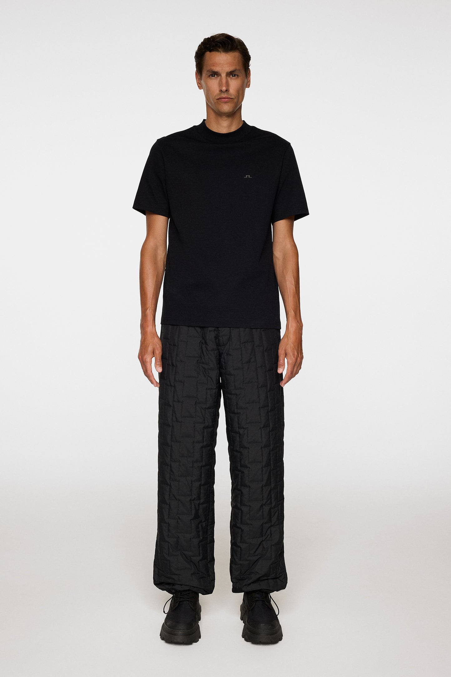 Ace Mock Neck T-Shirt in Black by J.Lindeberg