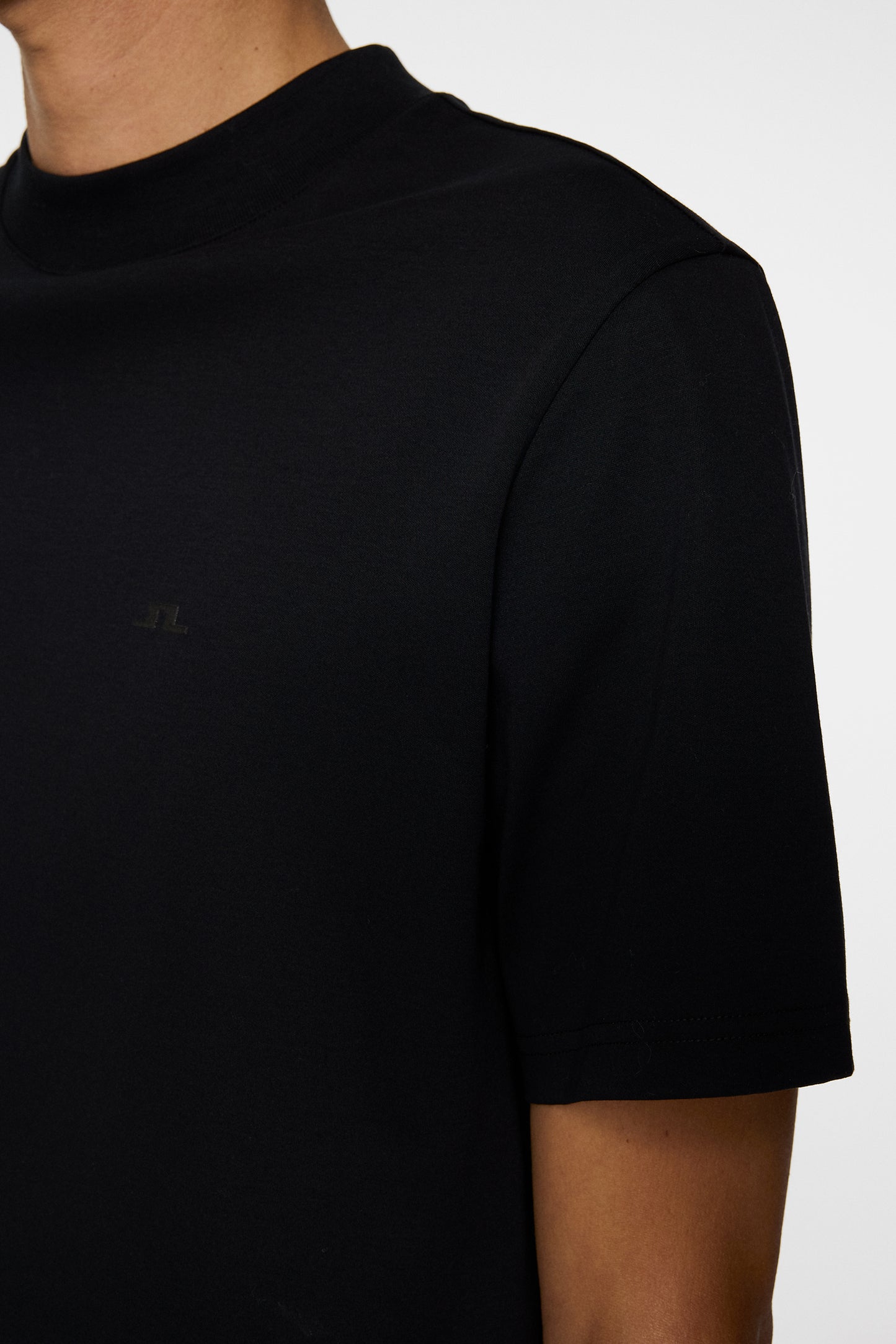 Ace Mock Neck T-Shirt in Black by J.Lindeberg